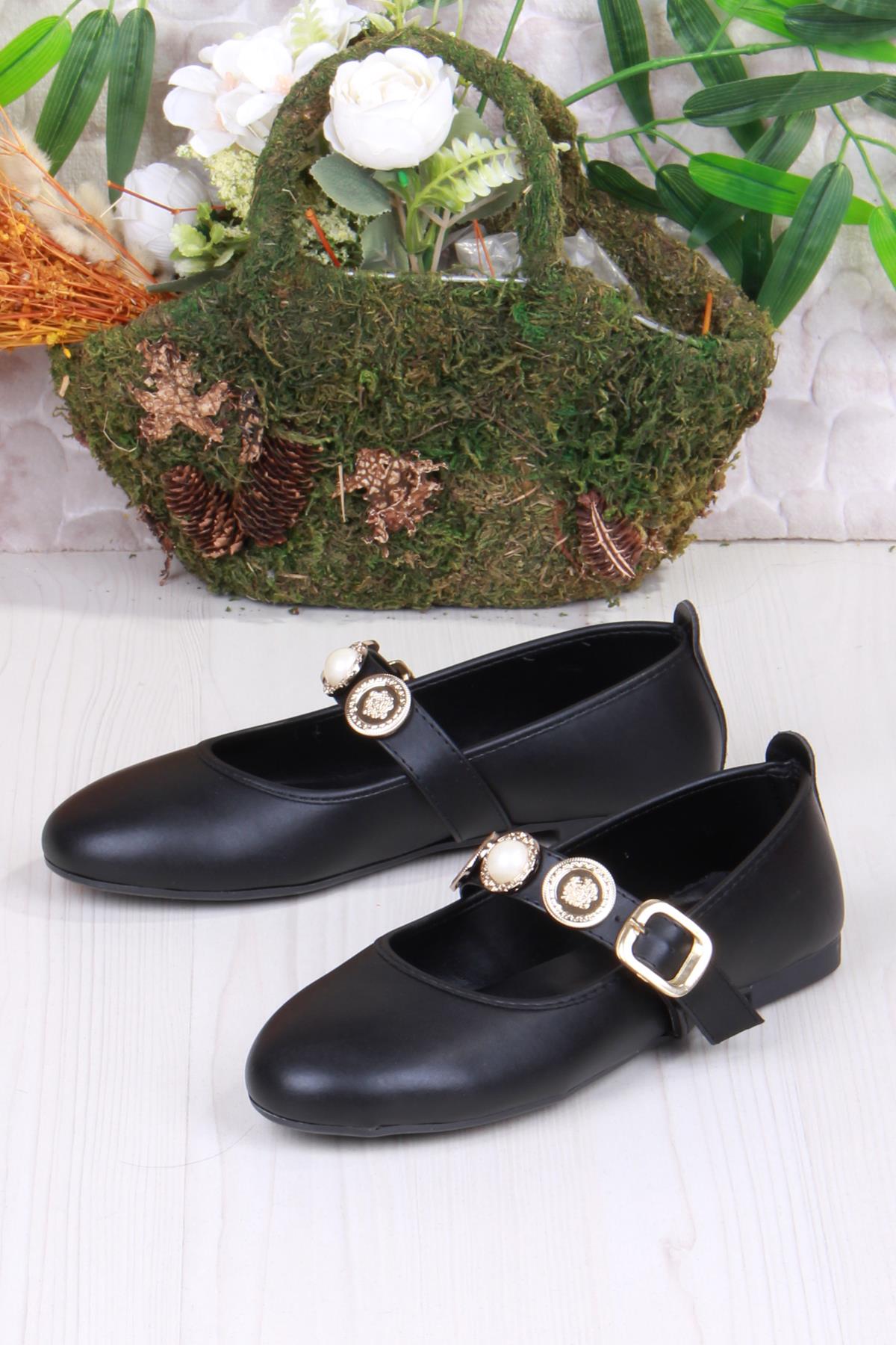 01-633 Soft Toka Detaylı Şık Ev İş Ofis Rahat Günlük Ayakkabı Kadın Babet - Görsel 5