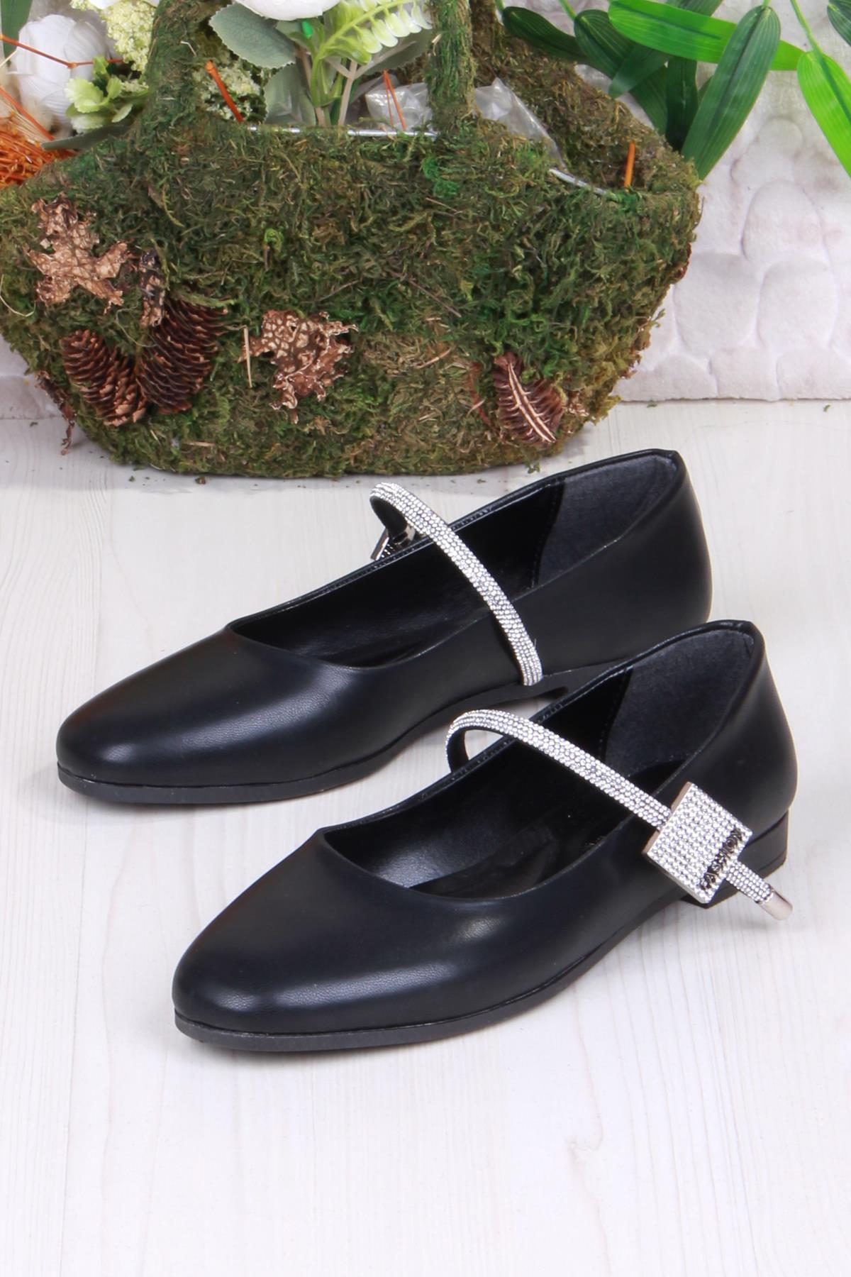 01-625 Soft Taş Toka Detaylı Rahat Kadın Babet - Görsel 5