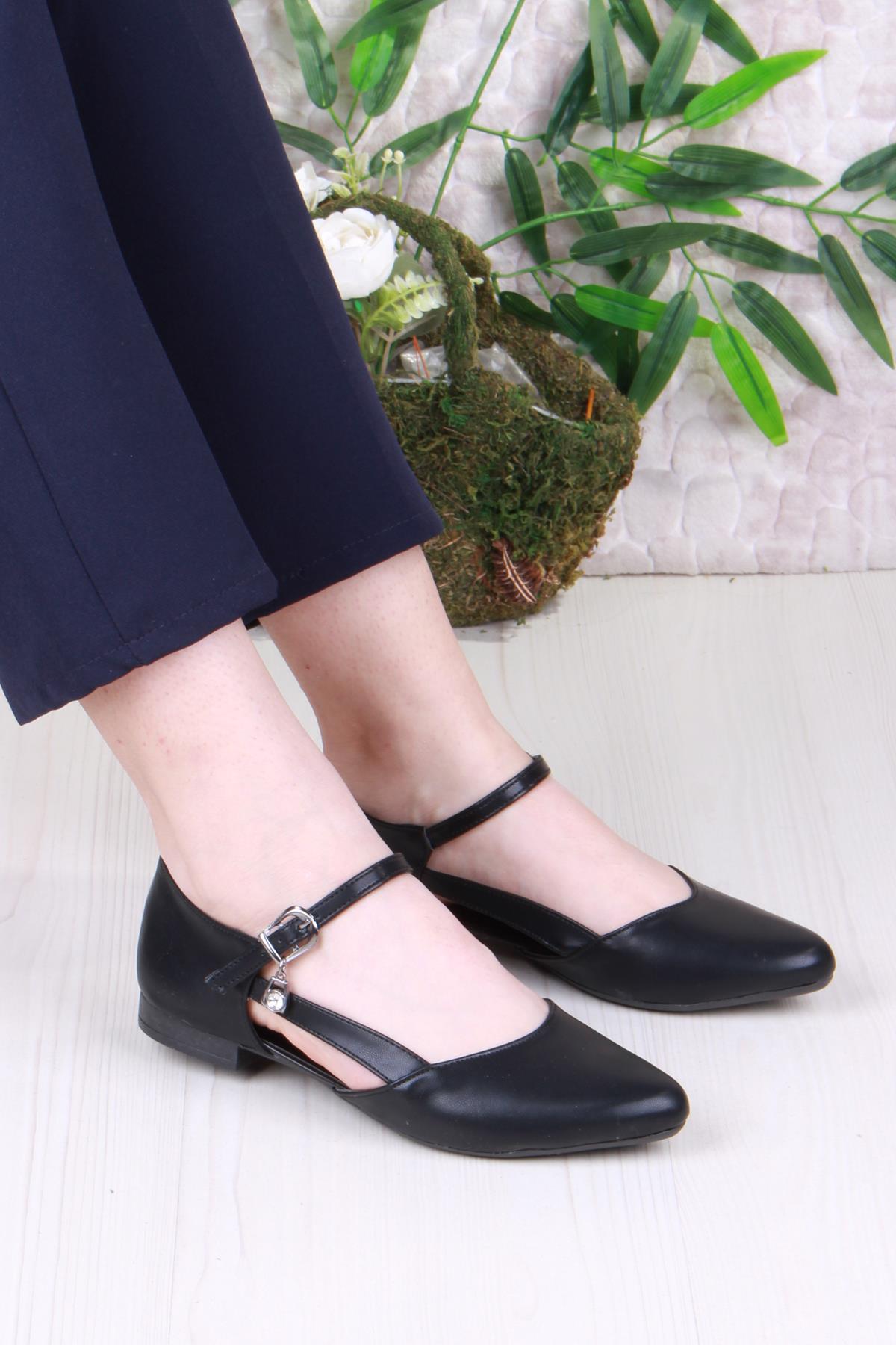 01-634 Soft Toka Detaylı Şık Ev İş Ofis Rahat Günlük Ayakkabı Kadın Babet - Görsel 2