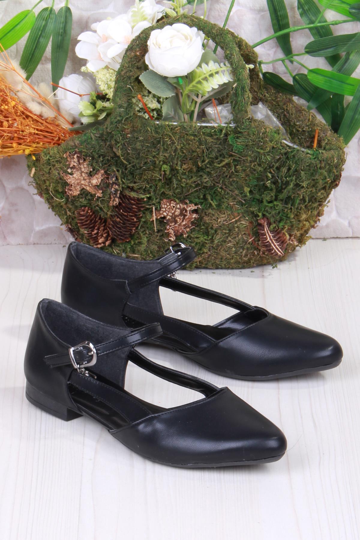 01-634 Soft Toka Detaylı Şık Ev İş Ofis Rahat Günlük Ayakkabı Kadın Babet - Görsel 4