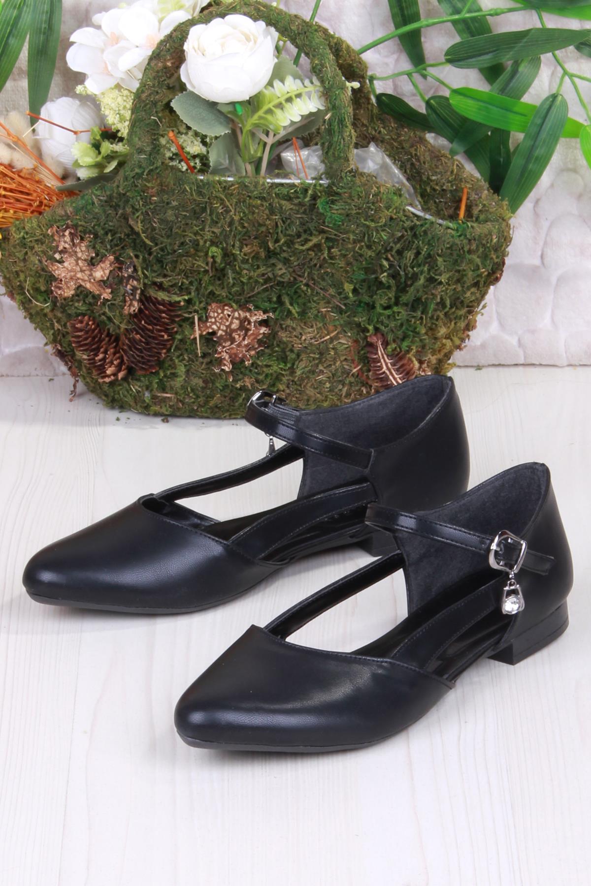 01-634 Soft Toka Detaylı Şık Ev İş Ofis Rahat Günlük Ayakkabı Kadın Babet - Görsel 5