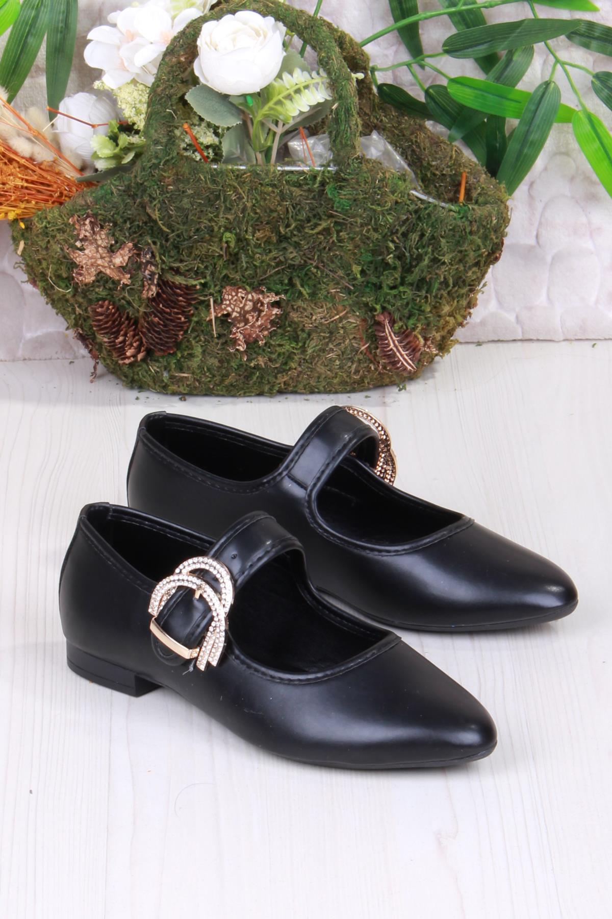 01-628 Soft Taş Toka Detaylı Rahat Kadın Babet - Görsel 4