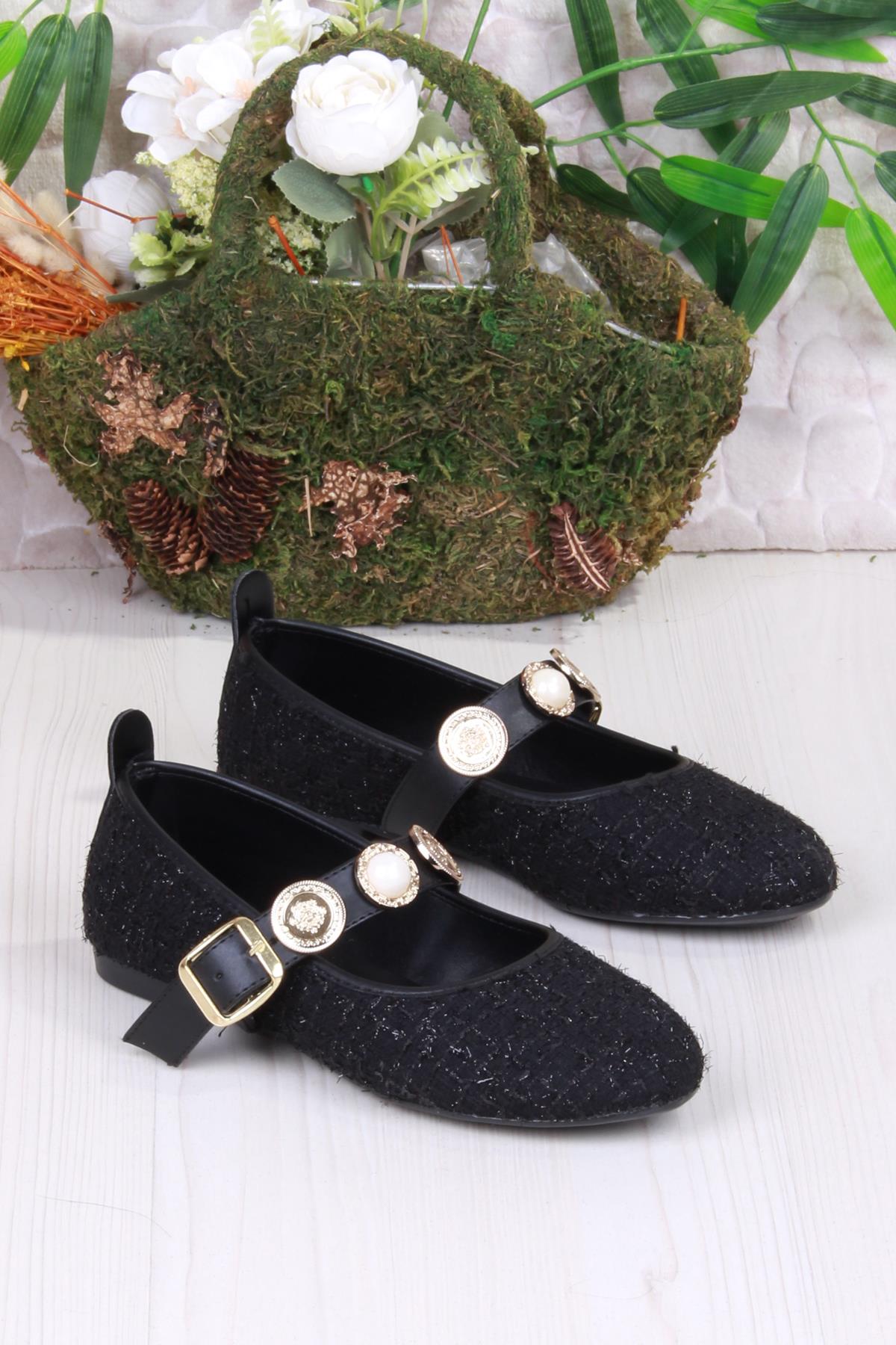 01-632 Soft Toka Detaylı Şık Ev İş Ofis Rahat Günlük Ayakkabı Kadın Babet - Görsel 4