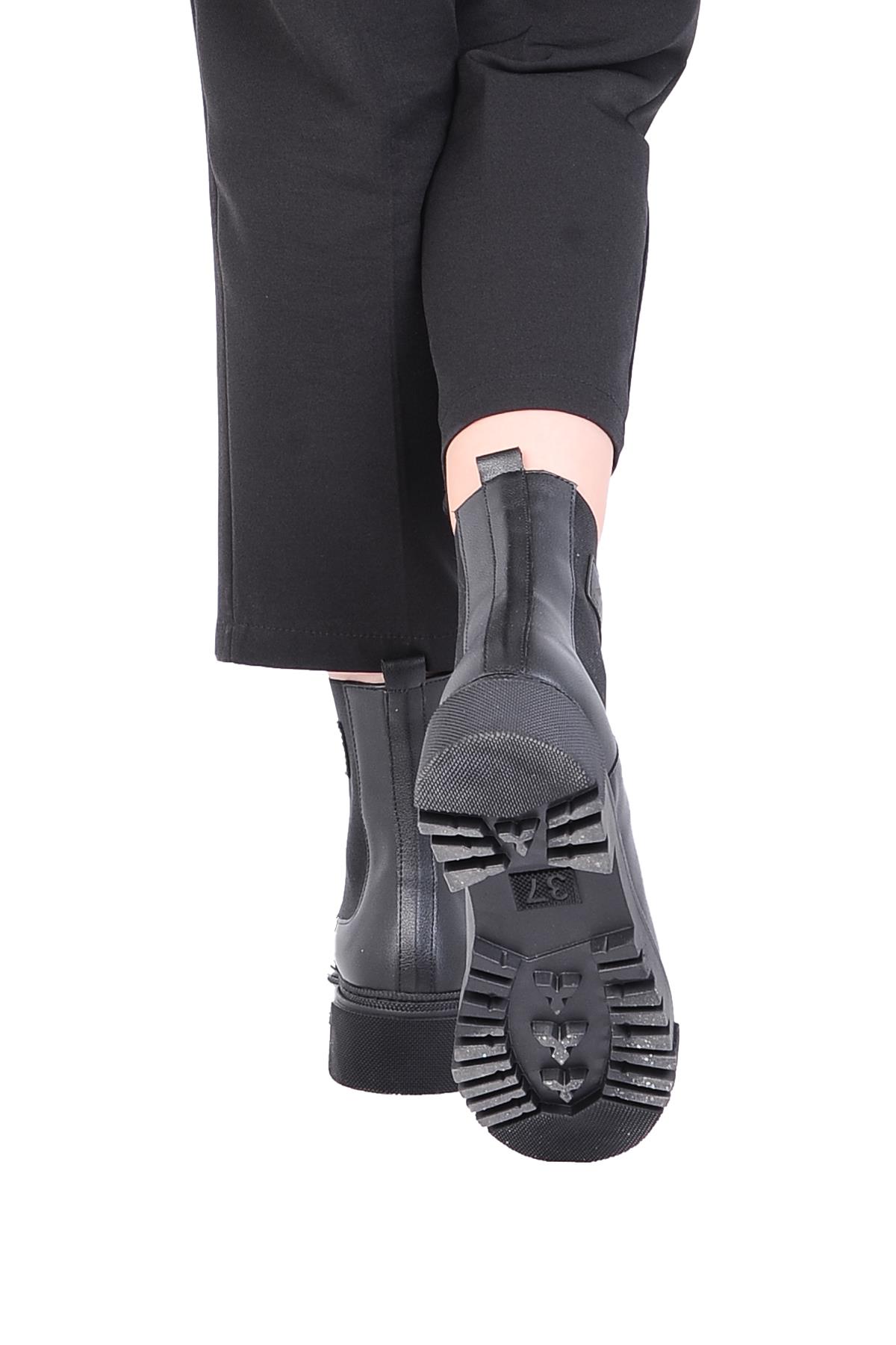 Mp 242-2206Zn Siyah Kadın Kışlık Düz Bot Ayakkabı - Görsel 4