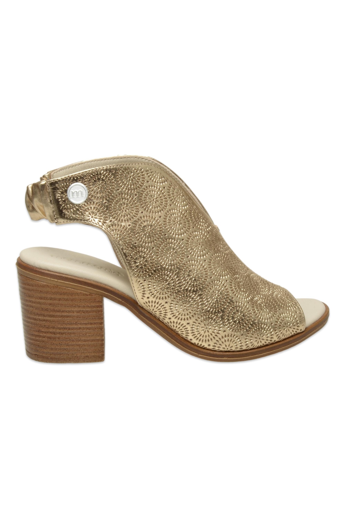 D25Ys-2915 Günlük Kalin Topuklu Altın Kadın Sandalet - Görsel 3