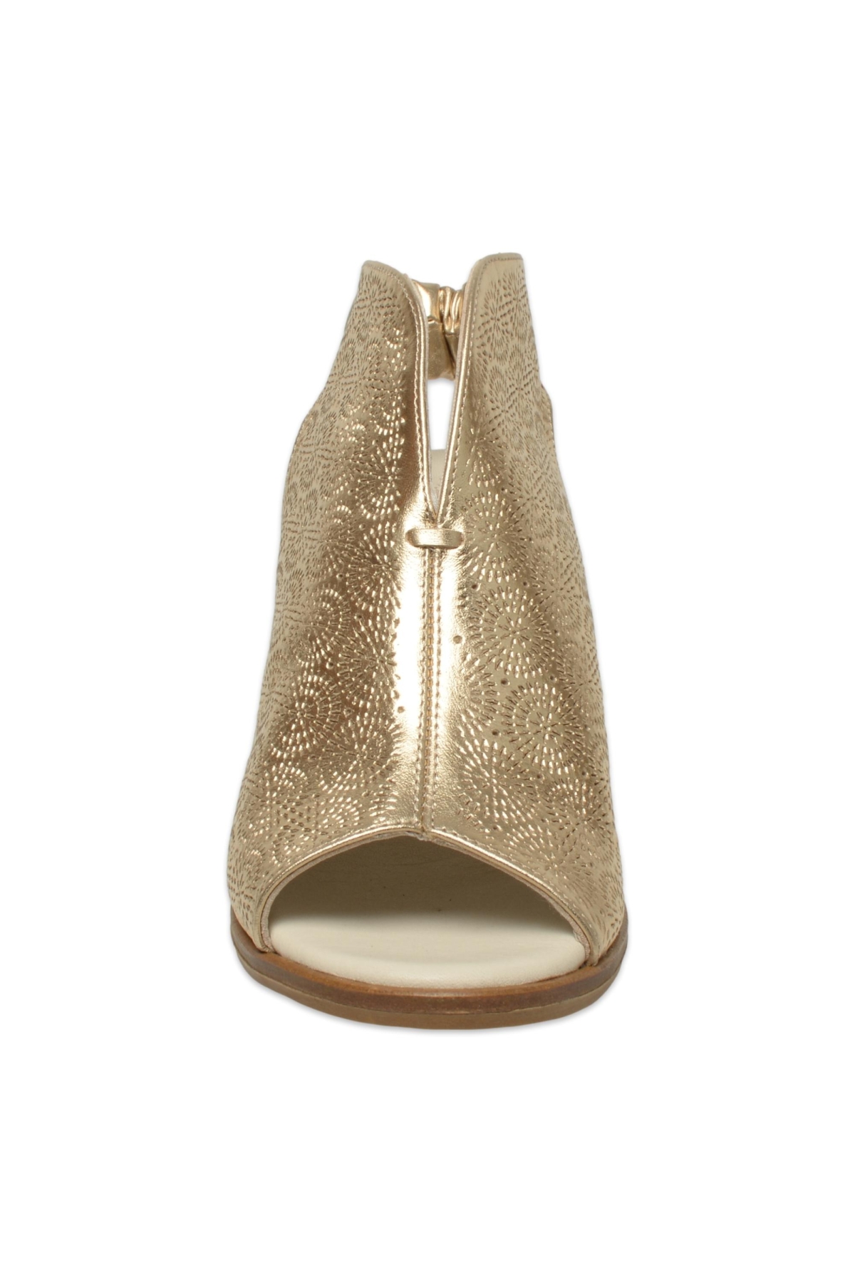 D25Ys-2915 Günlük Kalin Topuklu Altın Kadın Sandalet - Görsel 4