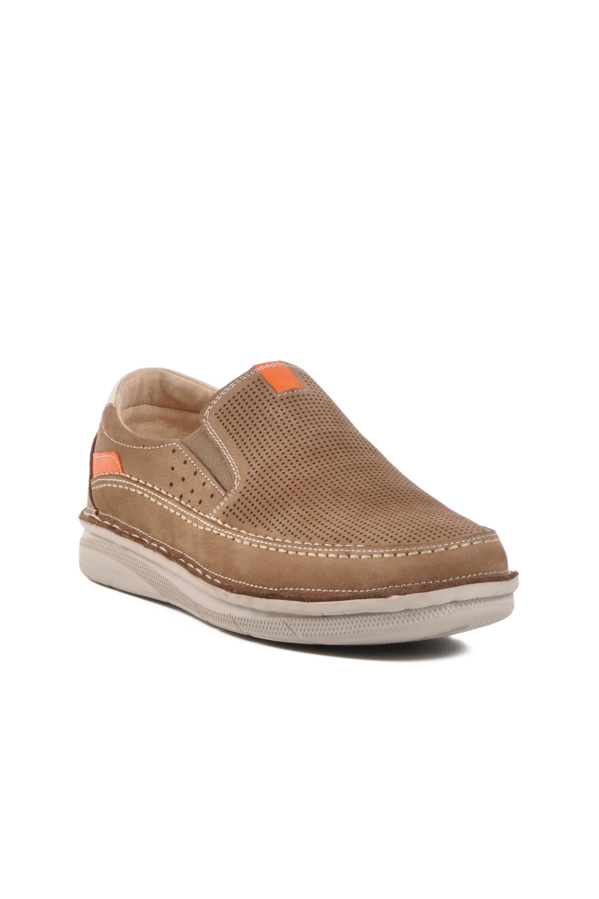 Kum Nubuk Hakiki Deri Bağcıksız Erkek Casual Ayakkabı 2628 M - Görsel 2