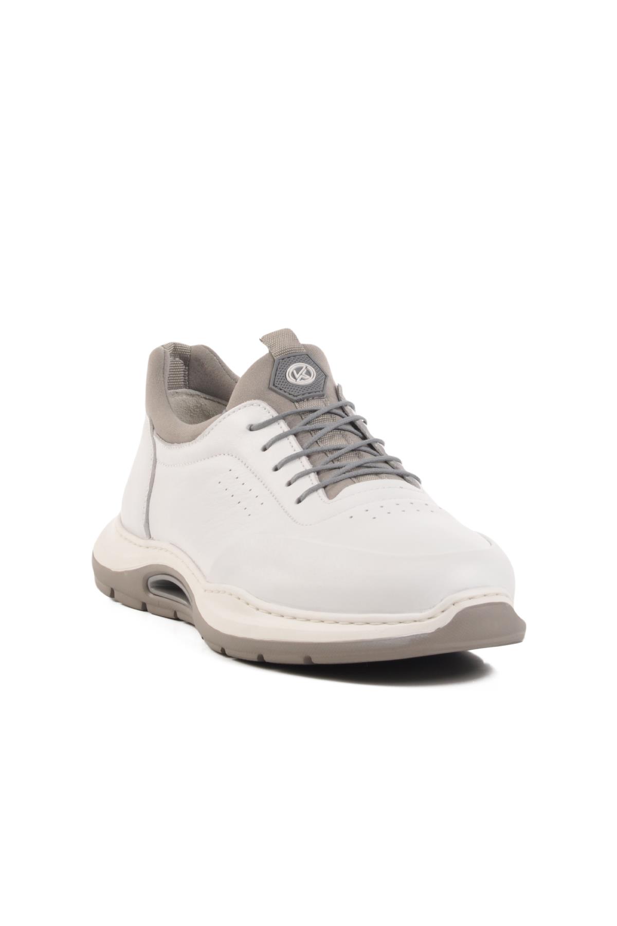 Beyaz Hakiki Deri Erkek Casual Ayakkabı 5Y2844-8225 M - Görsel 2