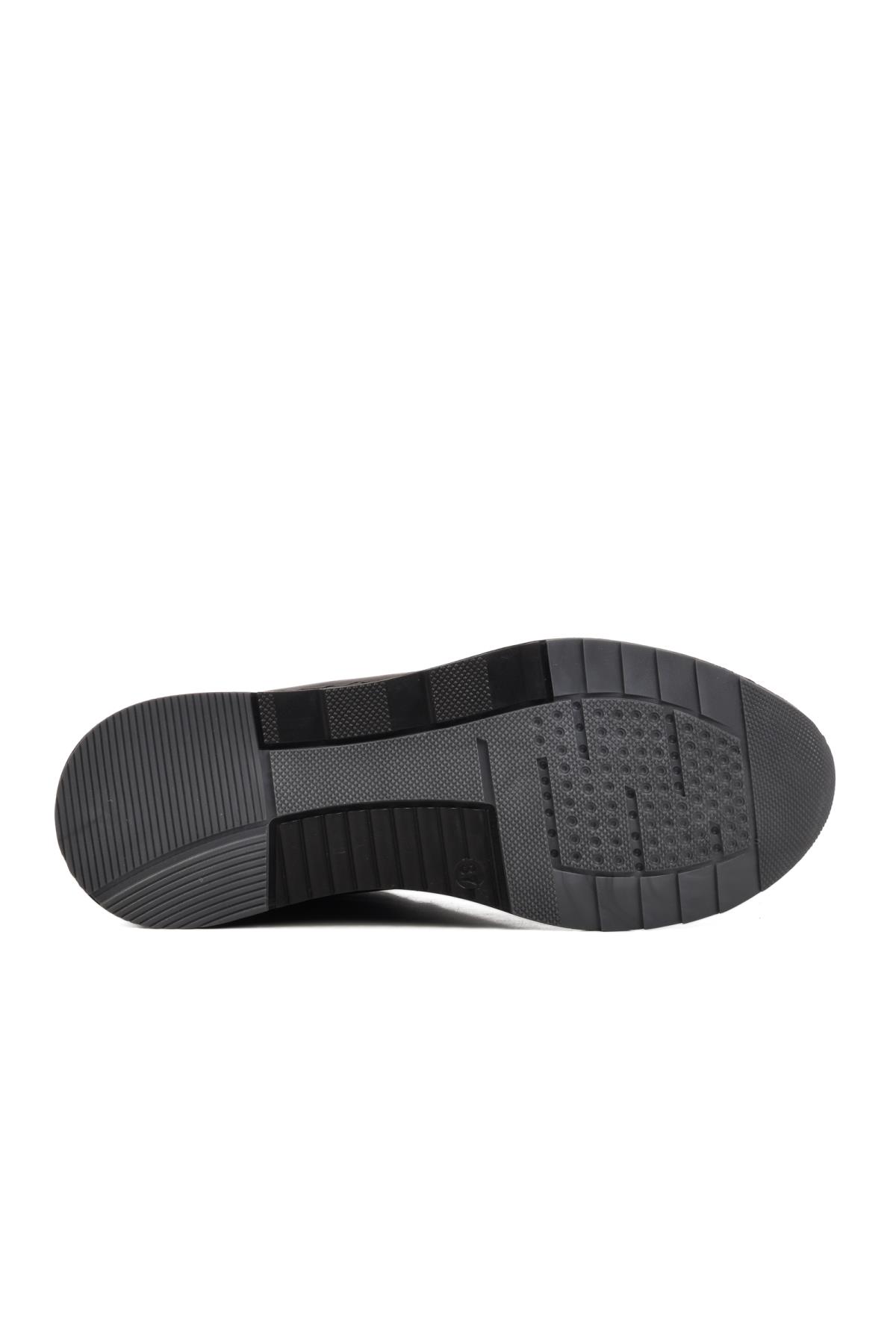 Siyah Hakiki Deri Anatomik Kadın Casual Ayakkabı AY387 Z - Görsel 6
