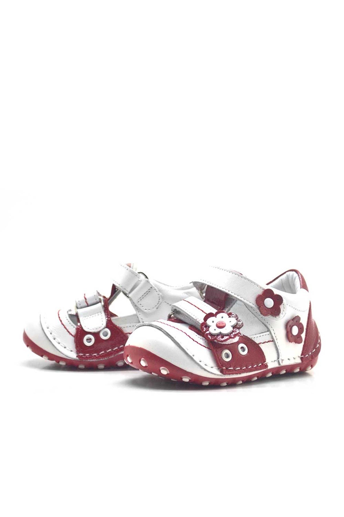 Hakiki Deri Kırmızı Cırtlı Yazlık İlk Adım Ayakkabı - Görsel 4
