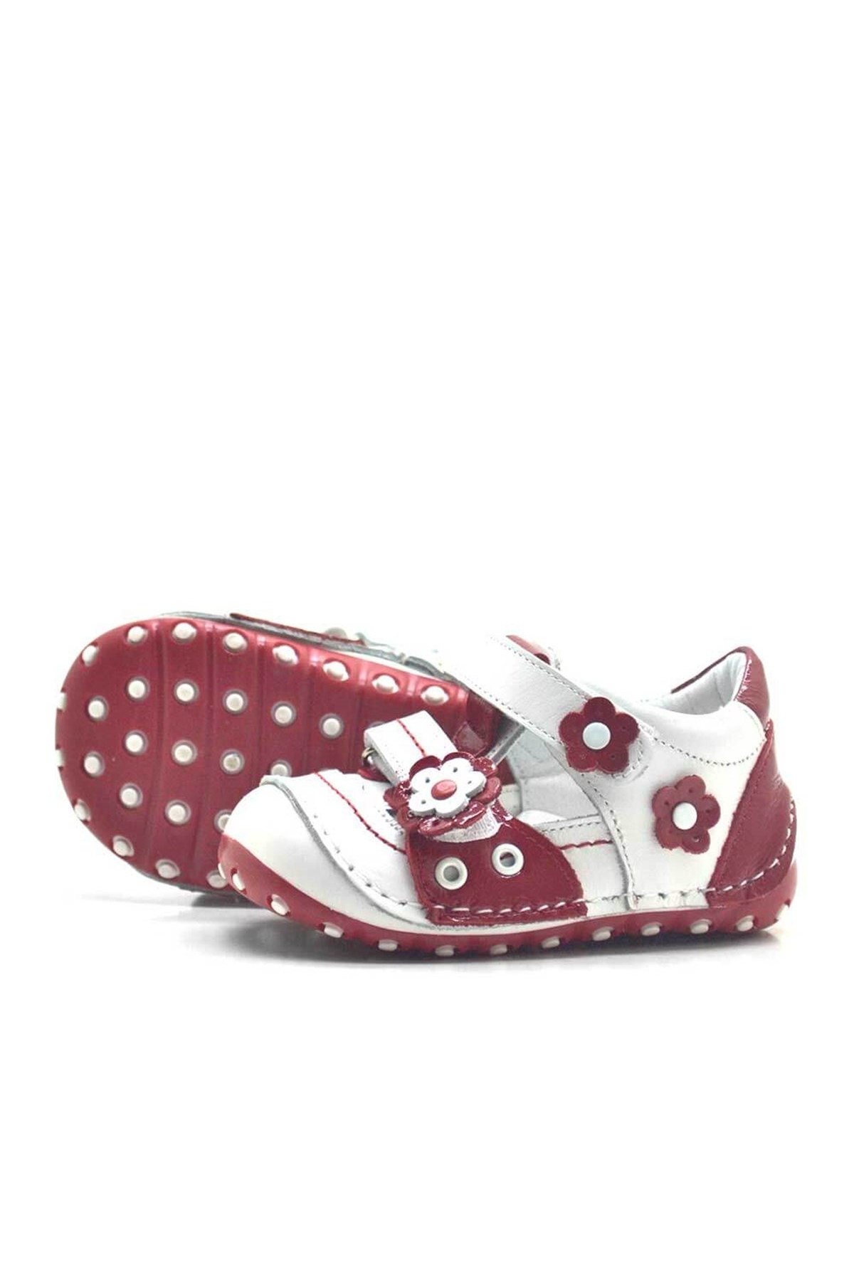 Hakiki Deri Kırmızı Cırtlı Yazlık İlk Adım Ayakkabı - Görsel 5