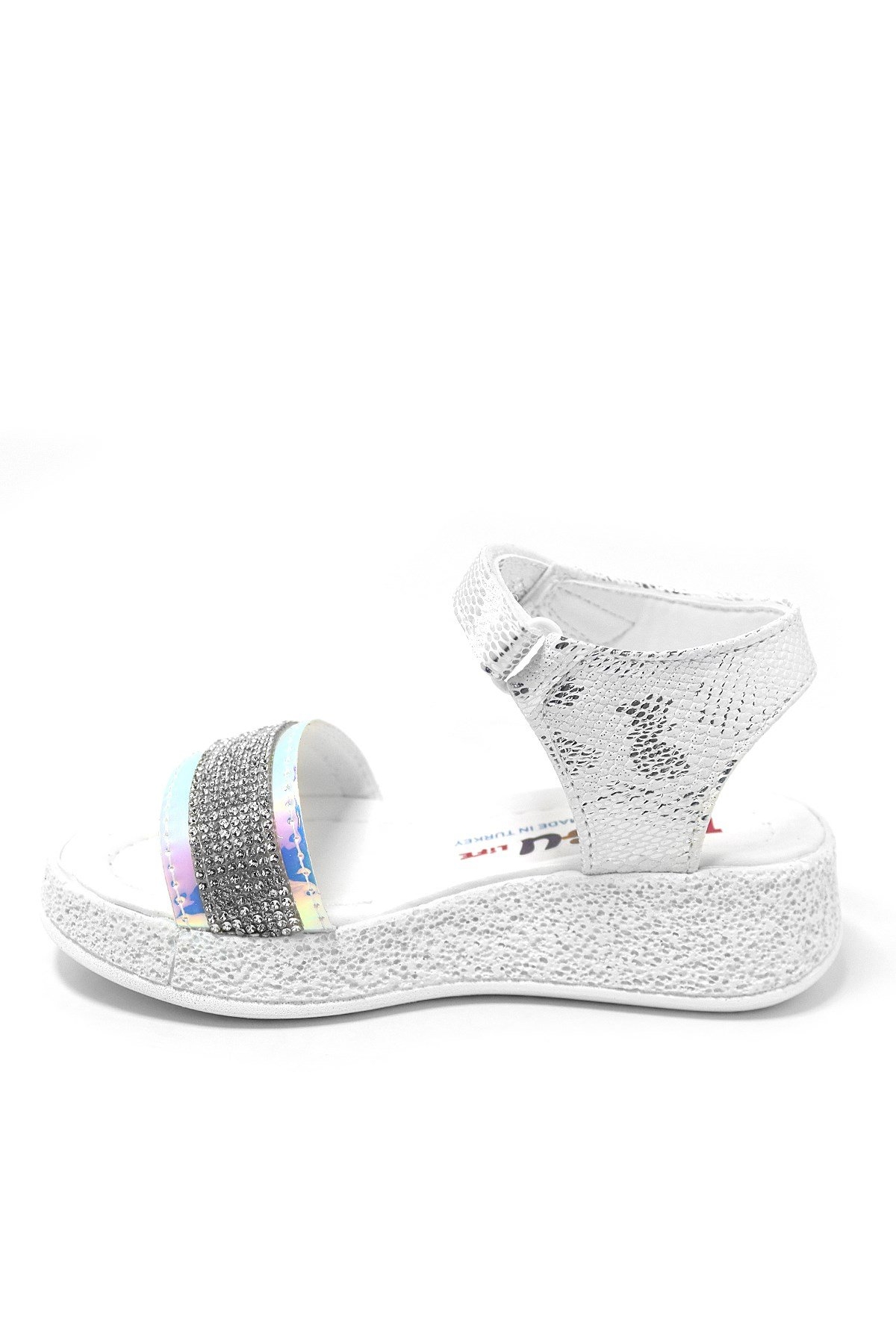 Artico Pingu Gloria Gümüş Taşlı Kız Çocuk Sandalet - Görsel 5