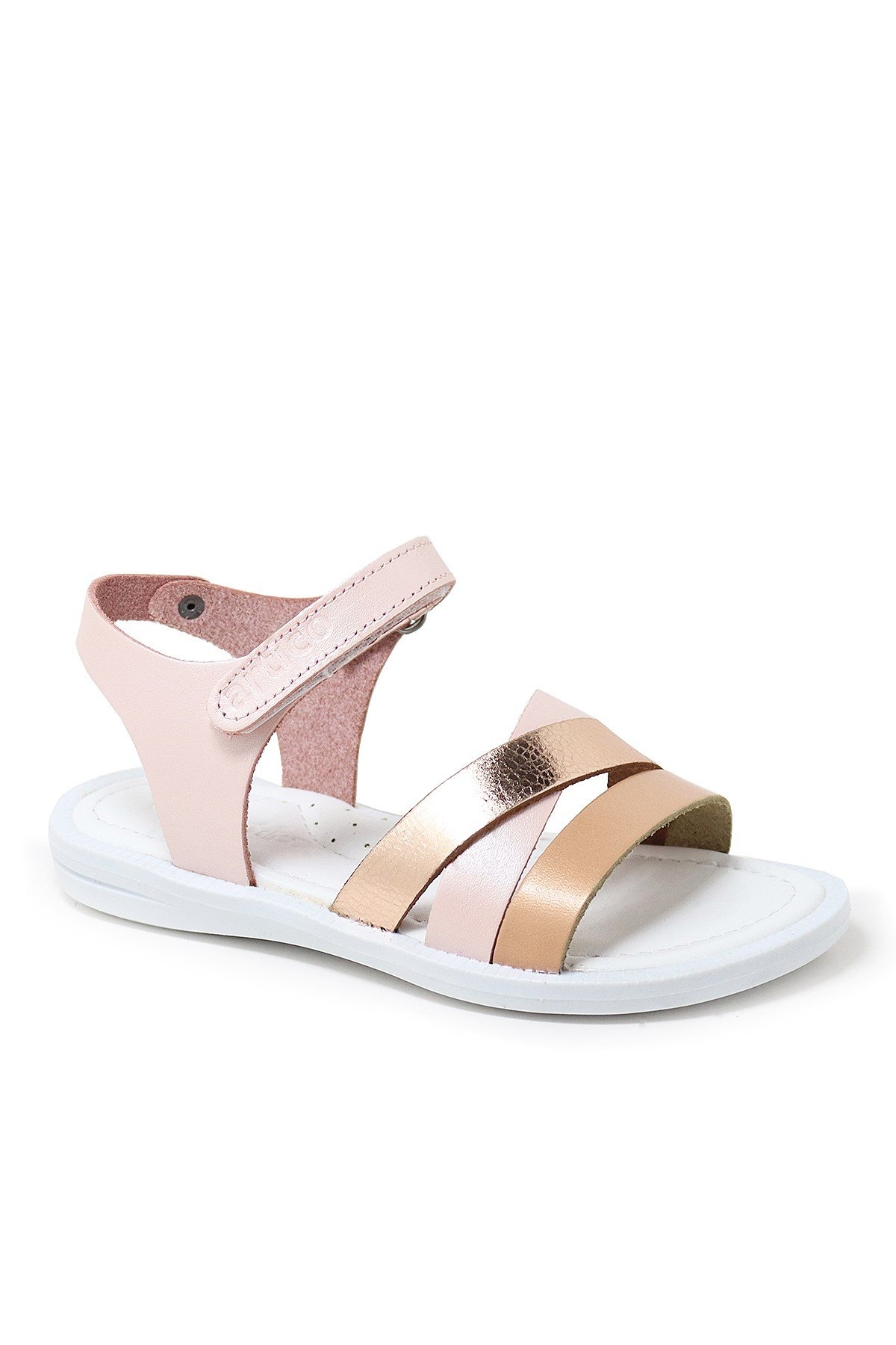 Artico Alexia Hakiki Deri Vaketa Pudra Pembe Kız Çocuk Sandalet - Görsel 2