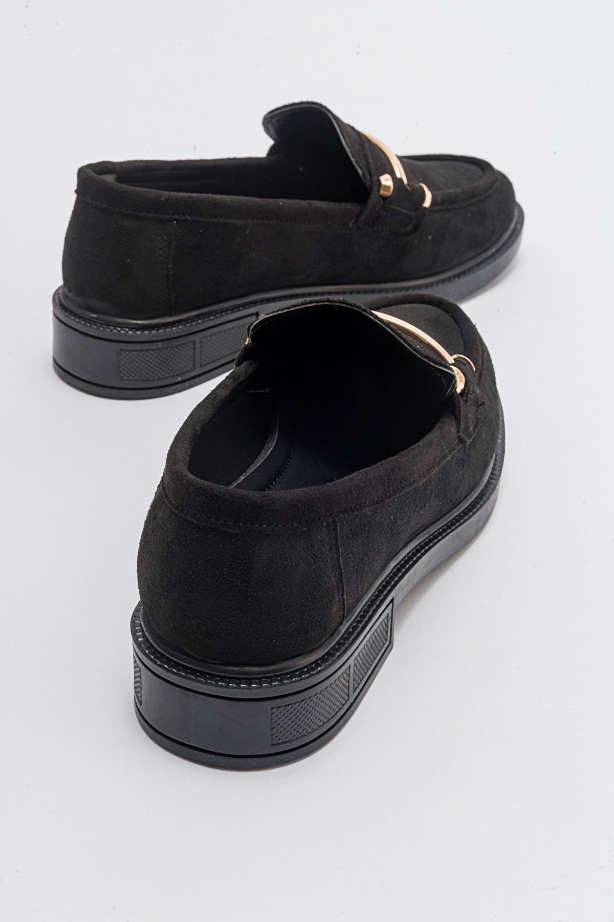 Kadın İnce Tokalı Ayakkabı SİYAH SÜET - Görsel 5