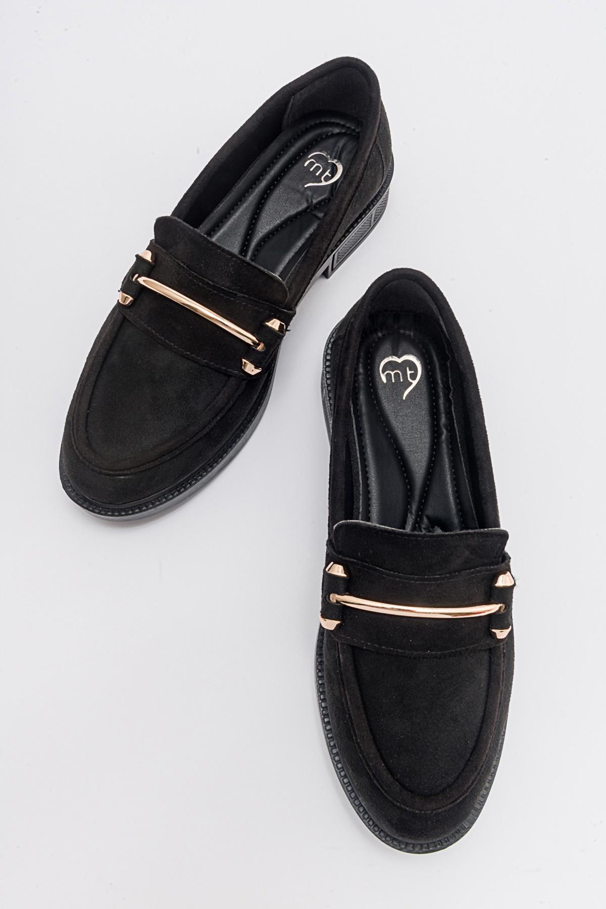 Kadın İnce Tokalı Ayakkabı SİYAH SÜET - Görsel 6