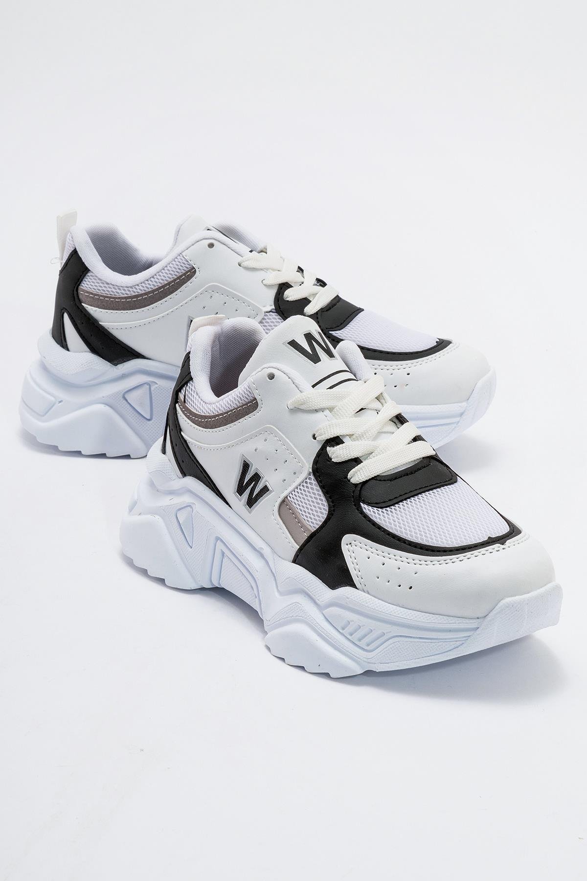 Kadın Anorak Spor Ayakkabı BEYAZ SİYAH - Görsel 2