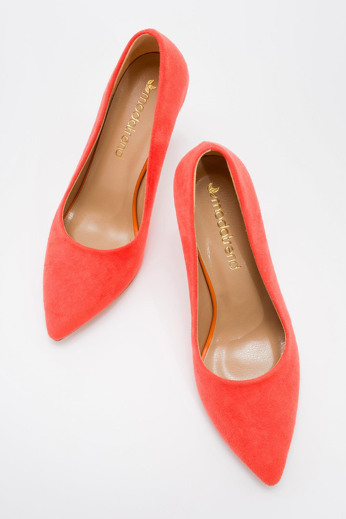 Kadın Stiletto ORANJ SÜET - Görsel 4