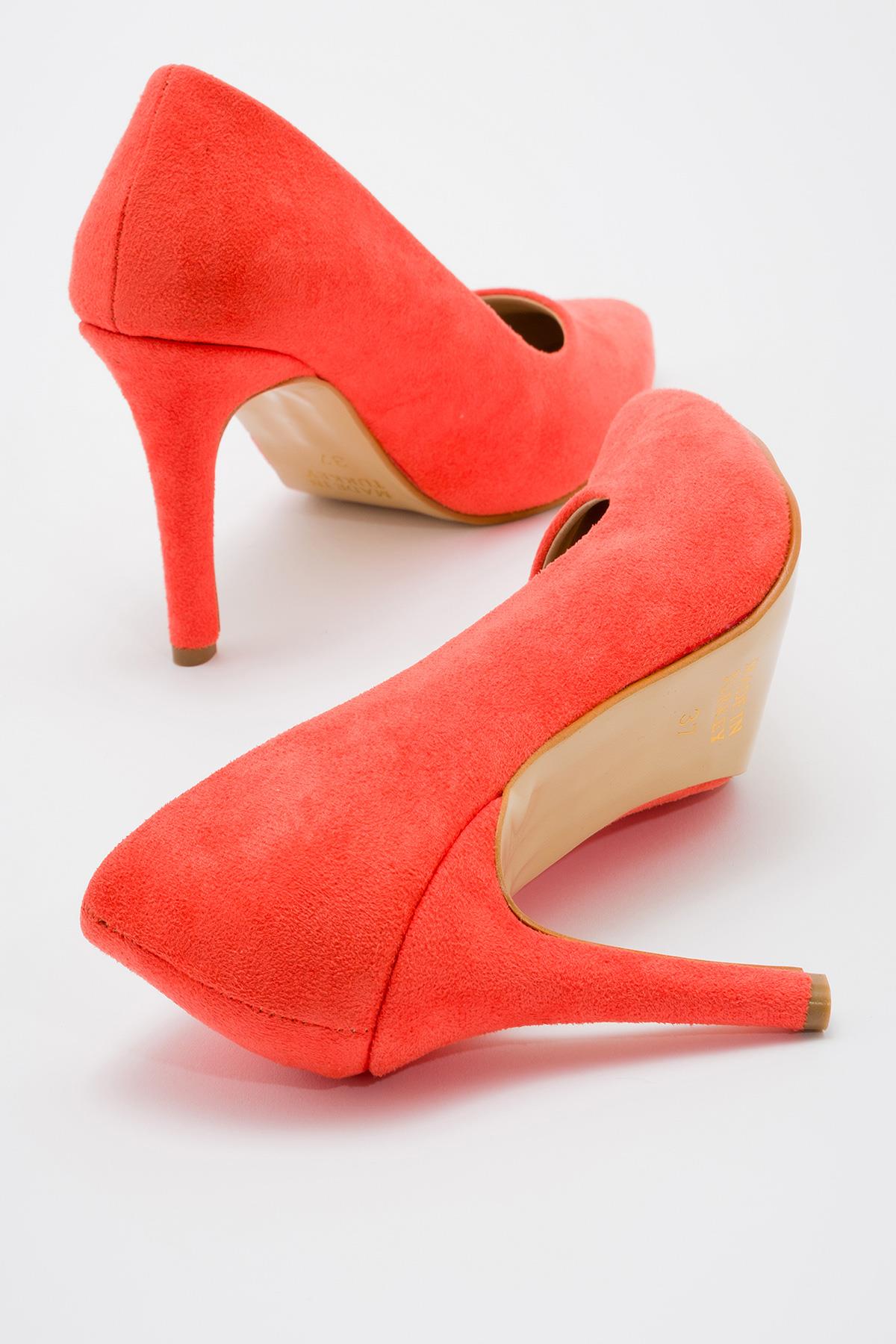 Kadın Stiletto ORANJ SÜET - Görsel 5