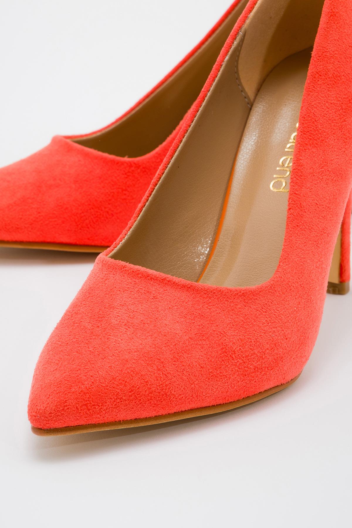 Kadın Stiletto ORANJ SÜET - Görsel 6