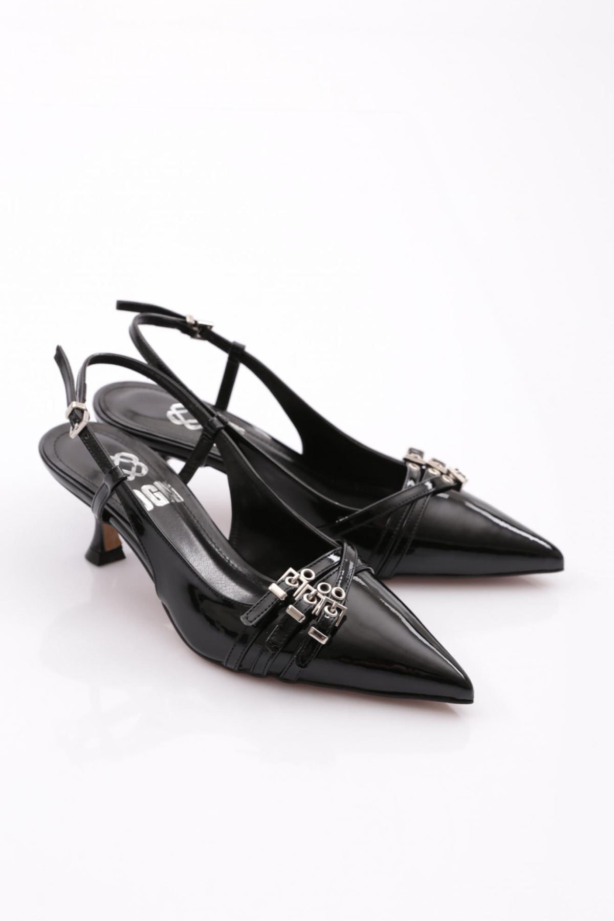 6851 Kadin Kemer Detayli Topuklu Abiye Ayakkabi - Görsel 3