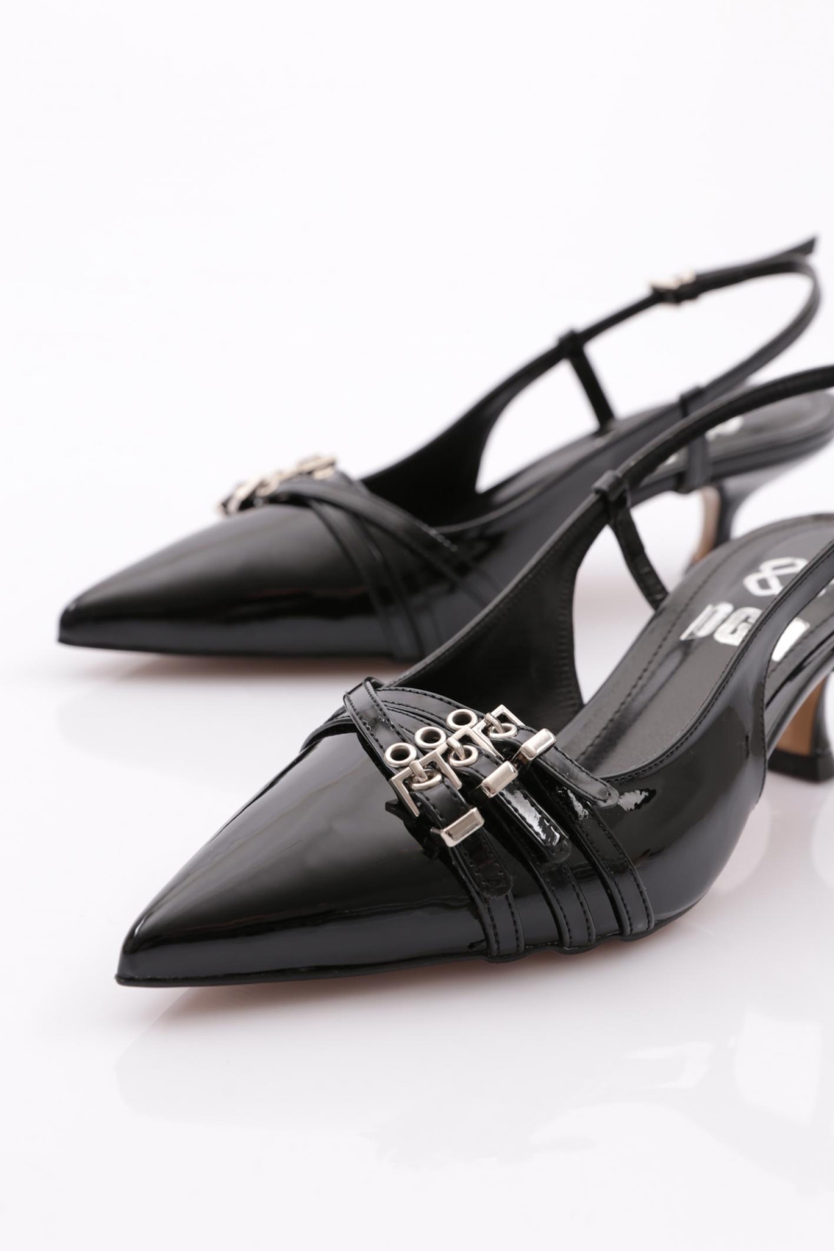 6851 Kadin Kemer Detayli Topuklu Abiye Ayakkabi - Görsel 5