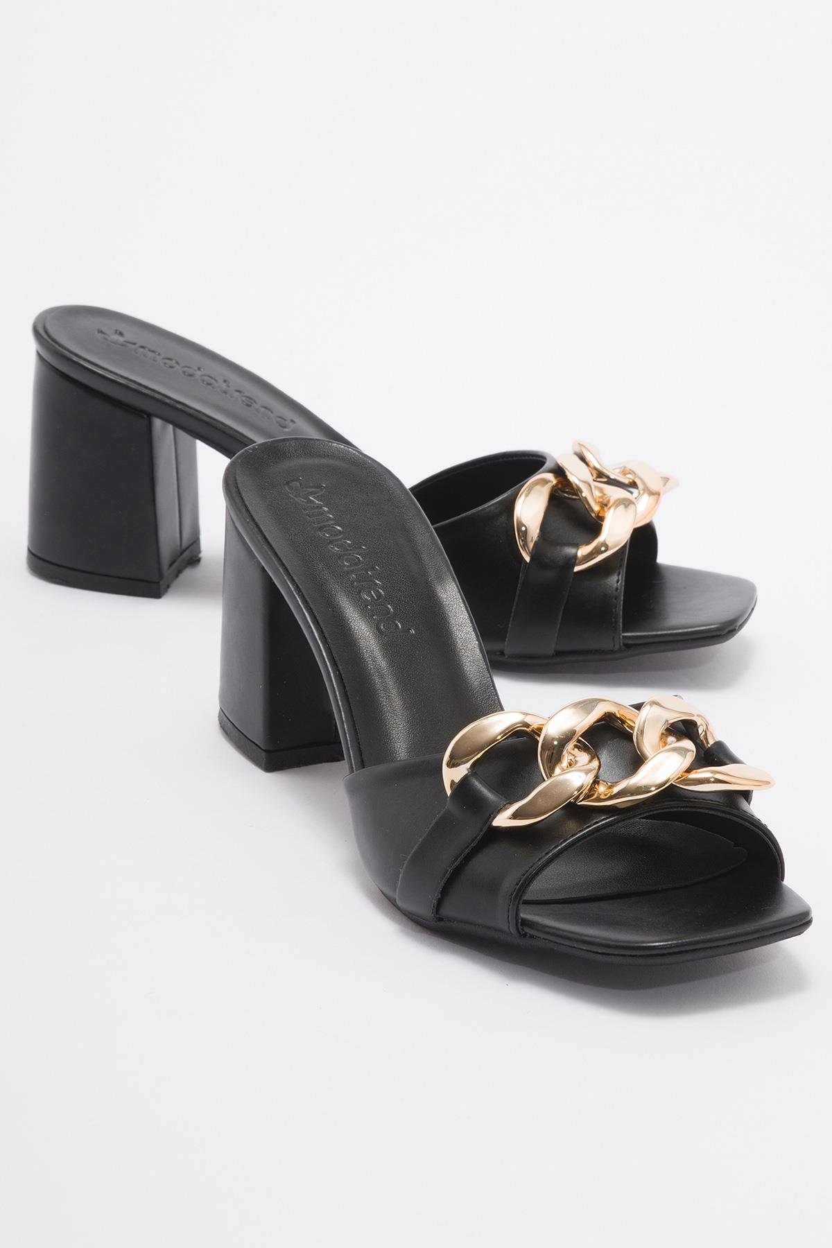 Kadın Tokalı Terlik SİYAH CİLT - Görsel 2