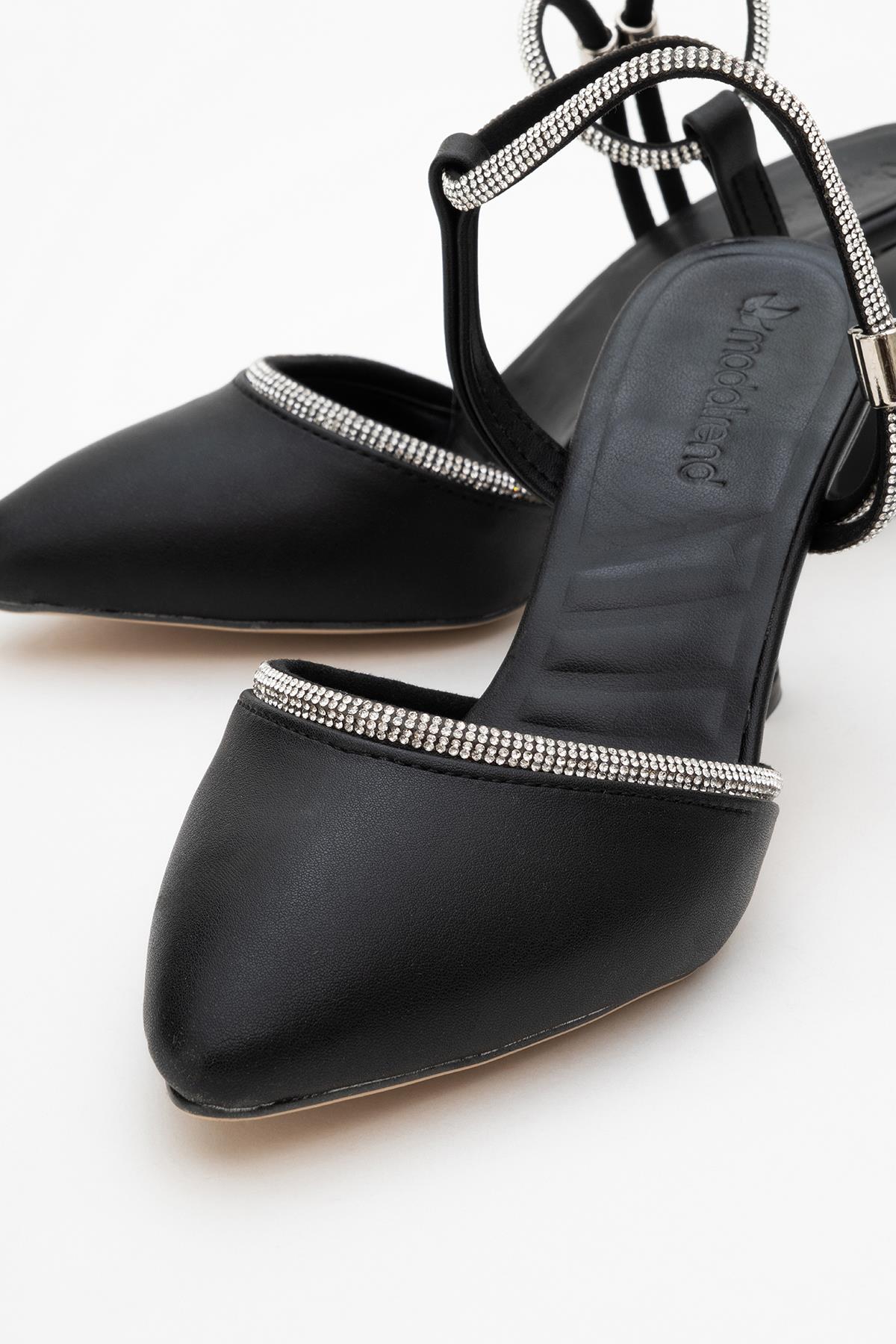 Kadın Tek Bantlı Topuklu Sandalet SİYAH CİLT - Görsel 5