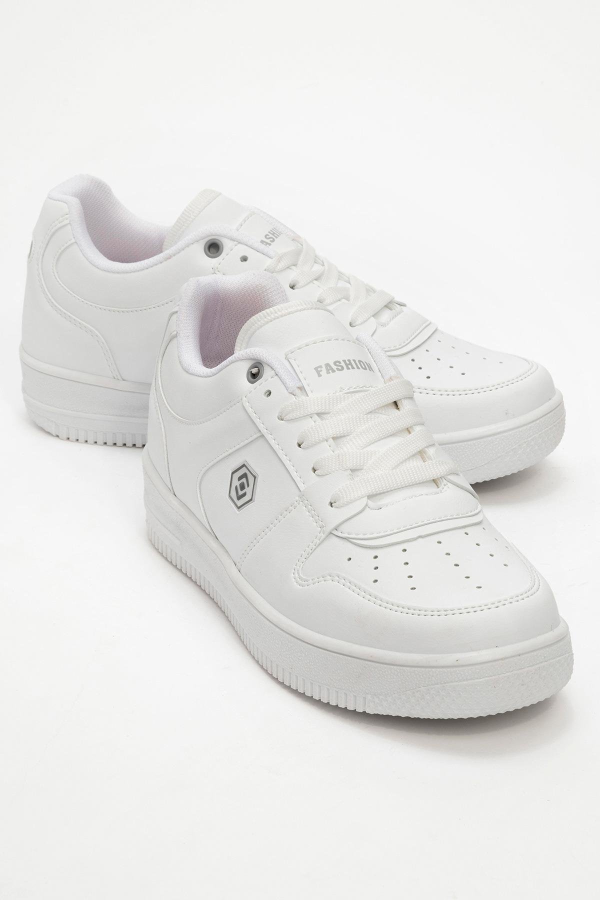 Bağcıklı Erkek Spor Ayakkabı BEYAZ BEYAZ - Görsel 2