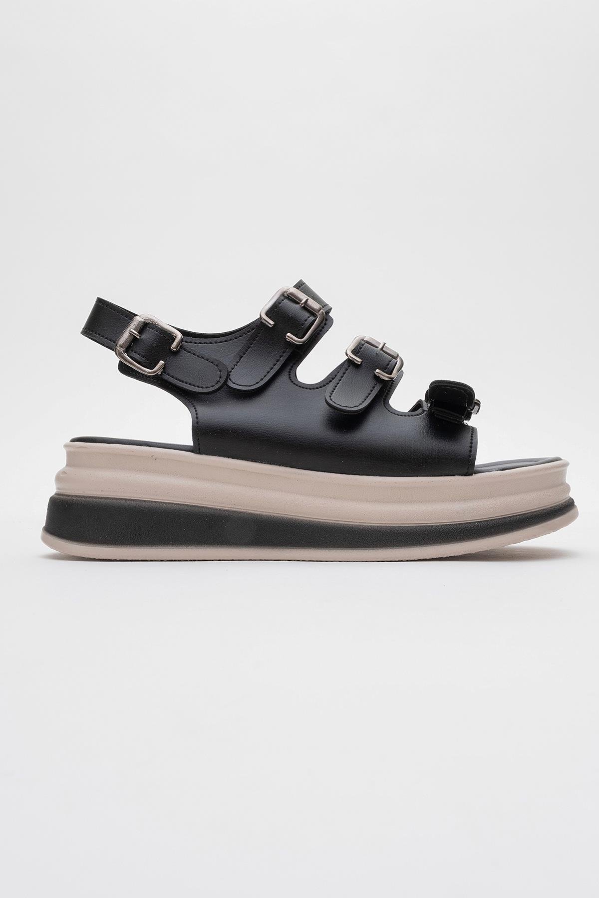 Kadın Tokalı Sandalet SİYAH - Görsel 3