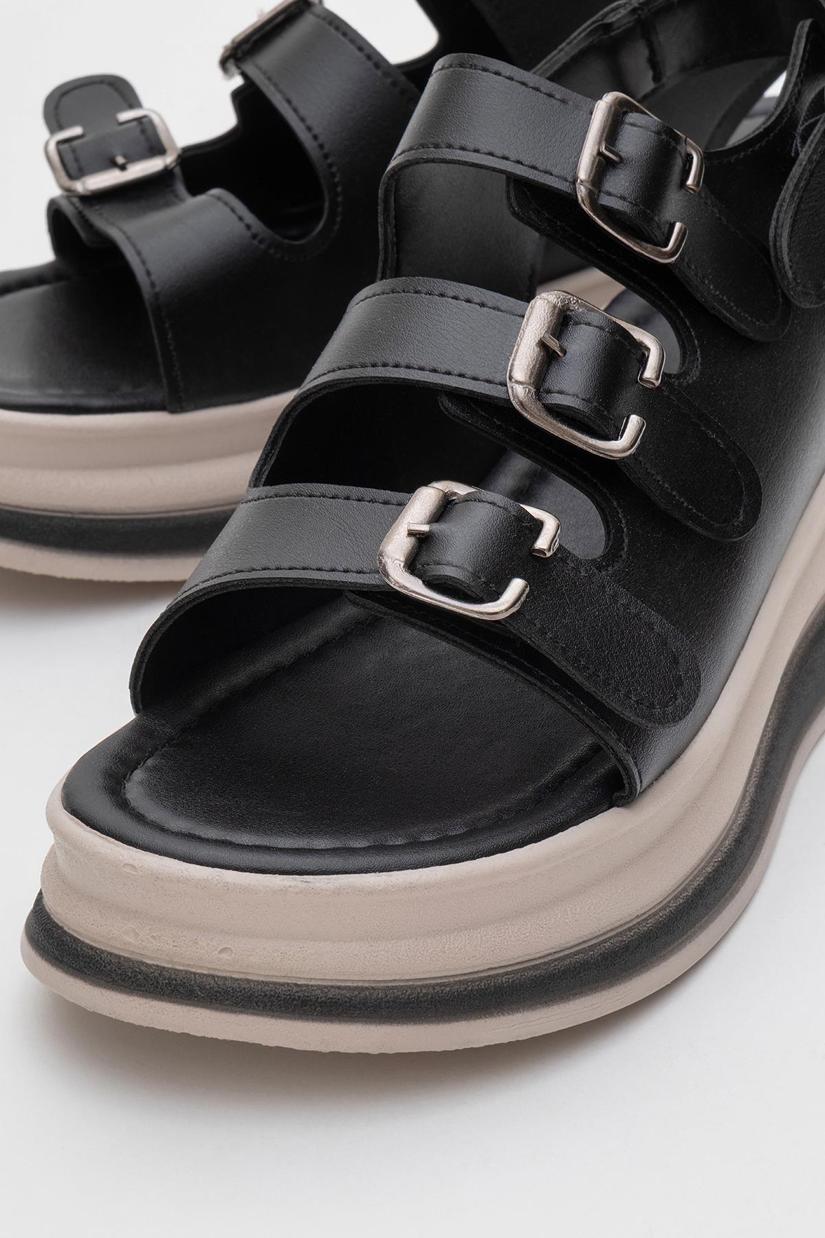 Kadın Tokalı Sandalet SİYAH - Görsel 4