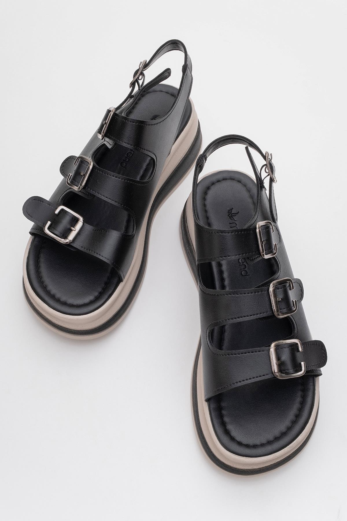 Kadın Tokalı Sandalet SİYAH - Görsel 6