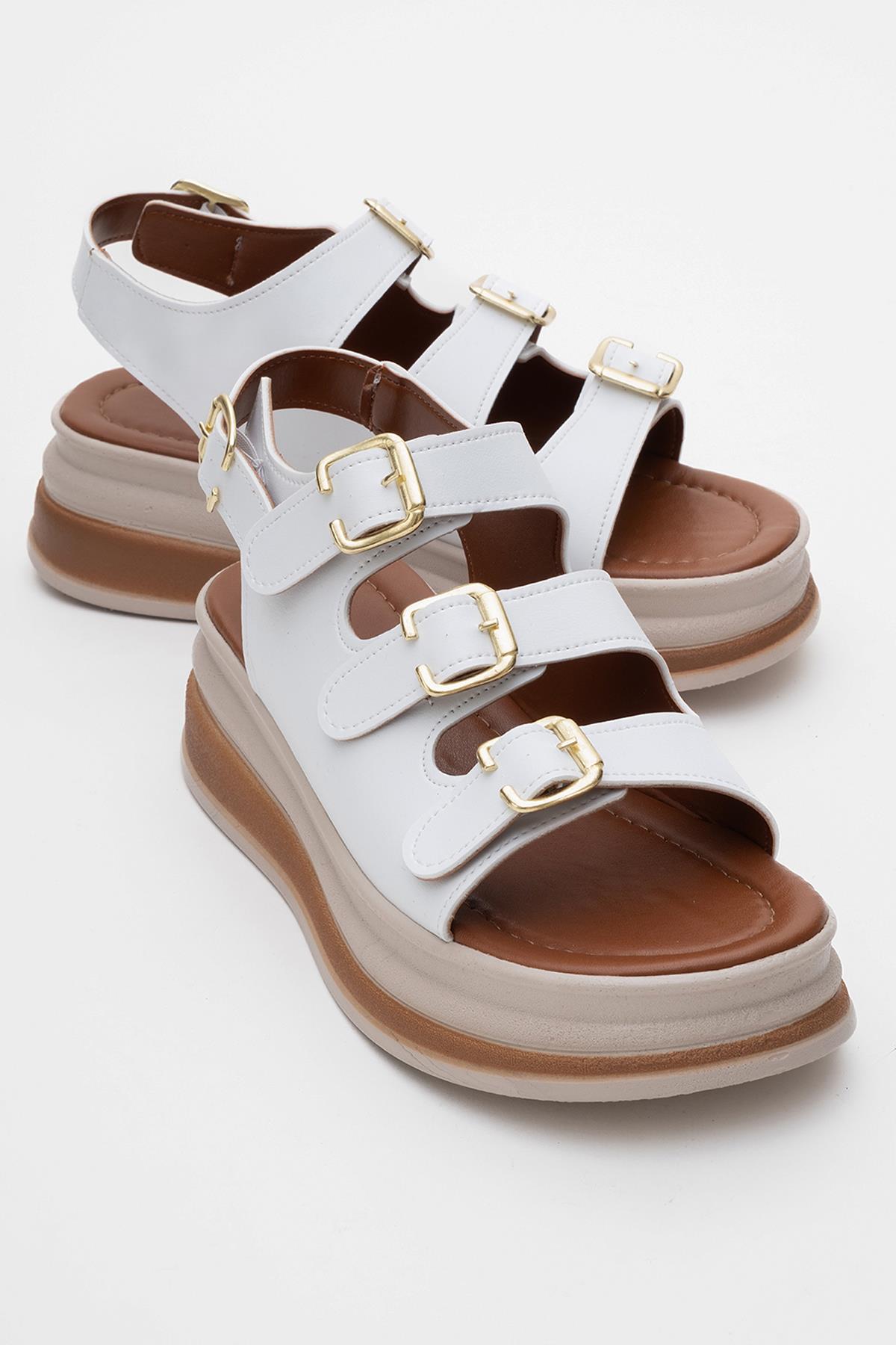 Kadın Tokalı Sandalet BEYAZ - Görsel 2
