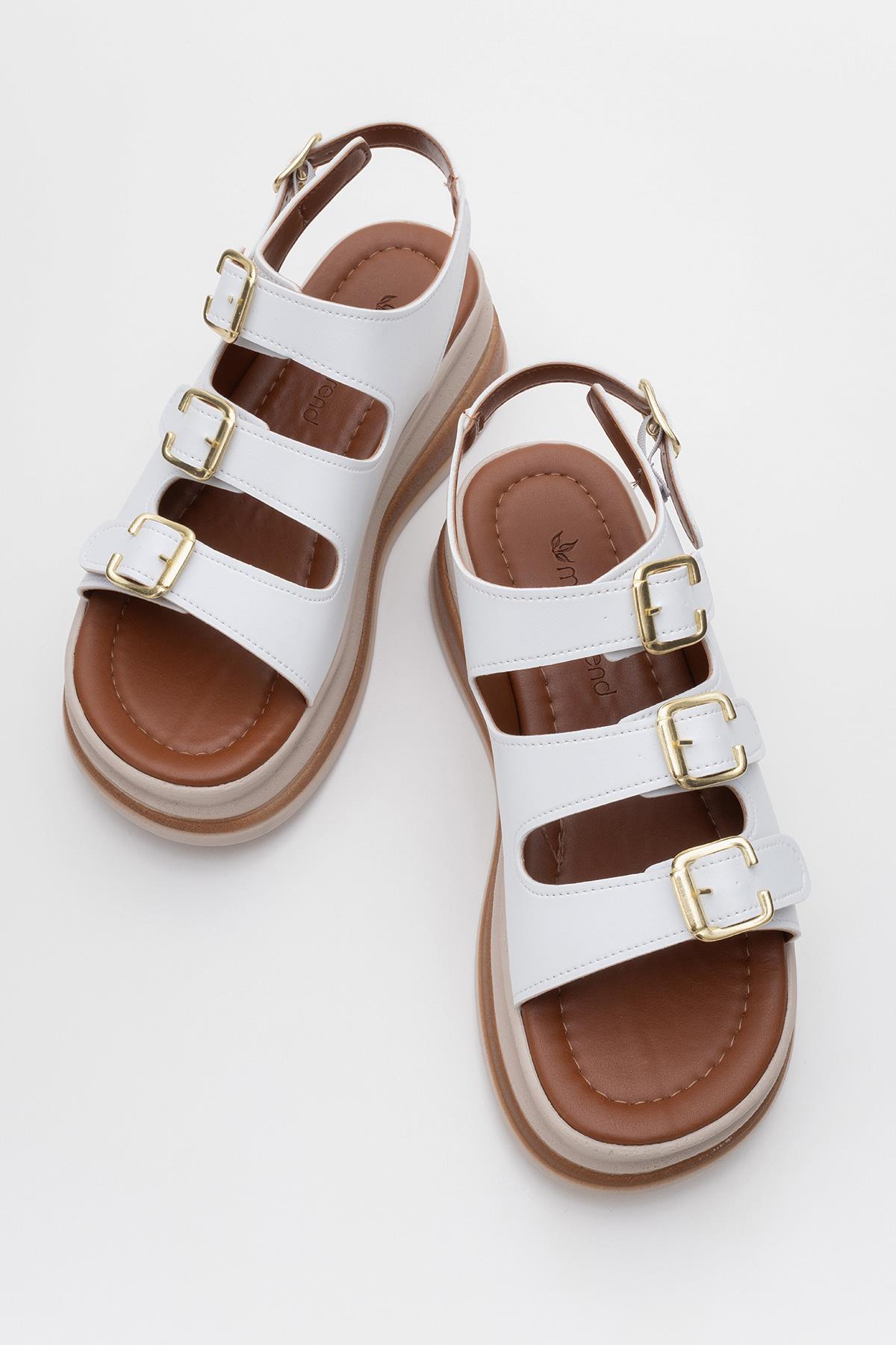 Kadın Tokalı Sandalet BEYAZ - Görsel 6