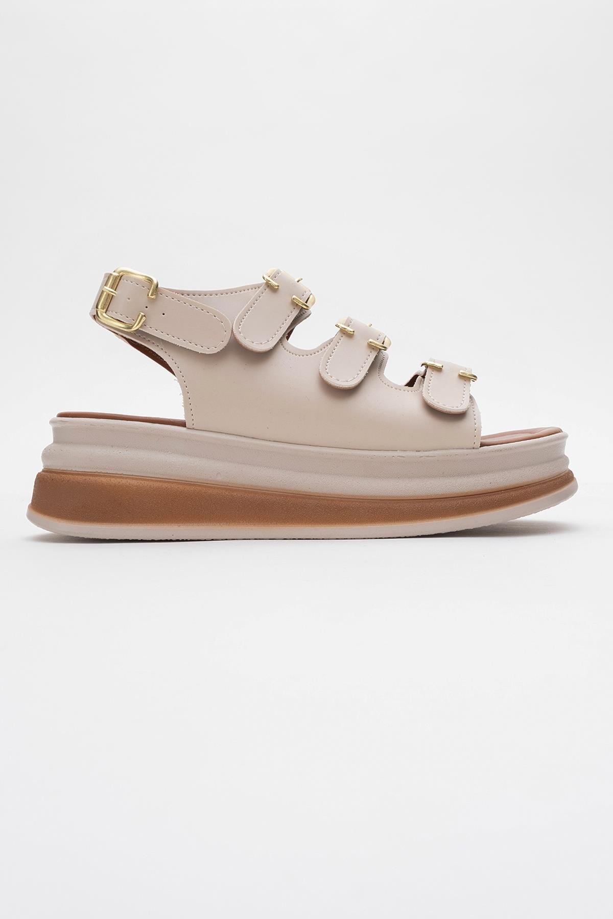 Kadın Tokalı Sandalet BEJ - Görsel 3