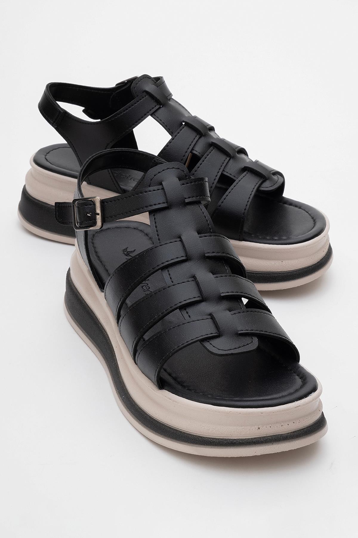 Kadın Geçmeli Sandalet SİYAH - Görsel 2