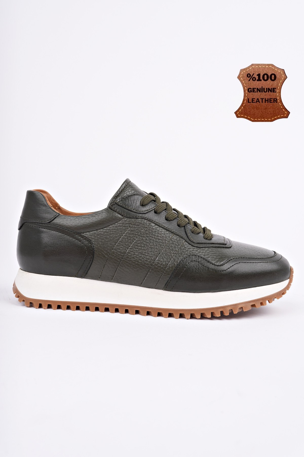 HARWİL Kalın Taban Bağcıklı Hakiki Deri Erkek Günlük Sneaker Spor Ayakkabı - Görsel 4