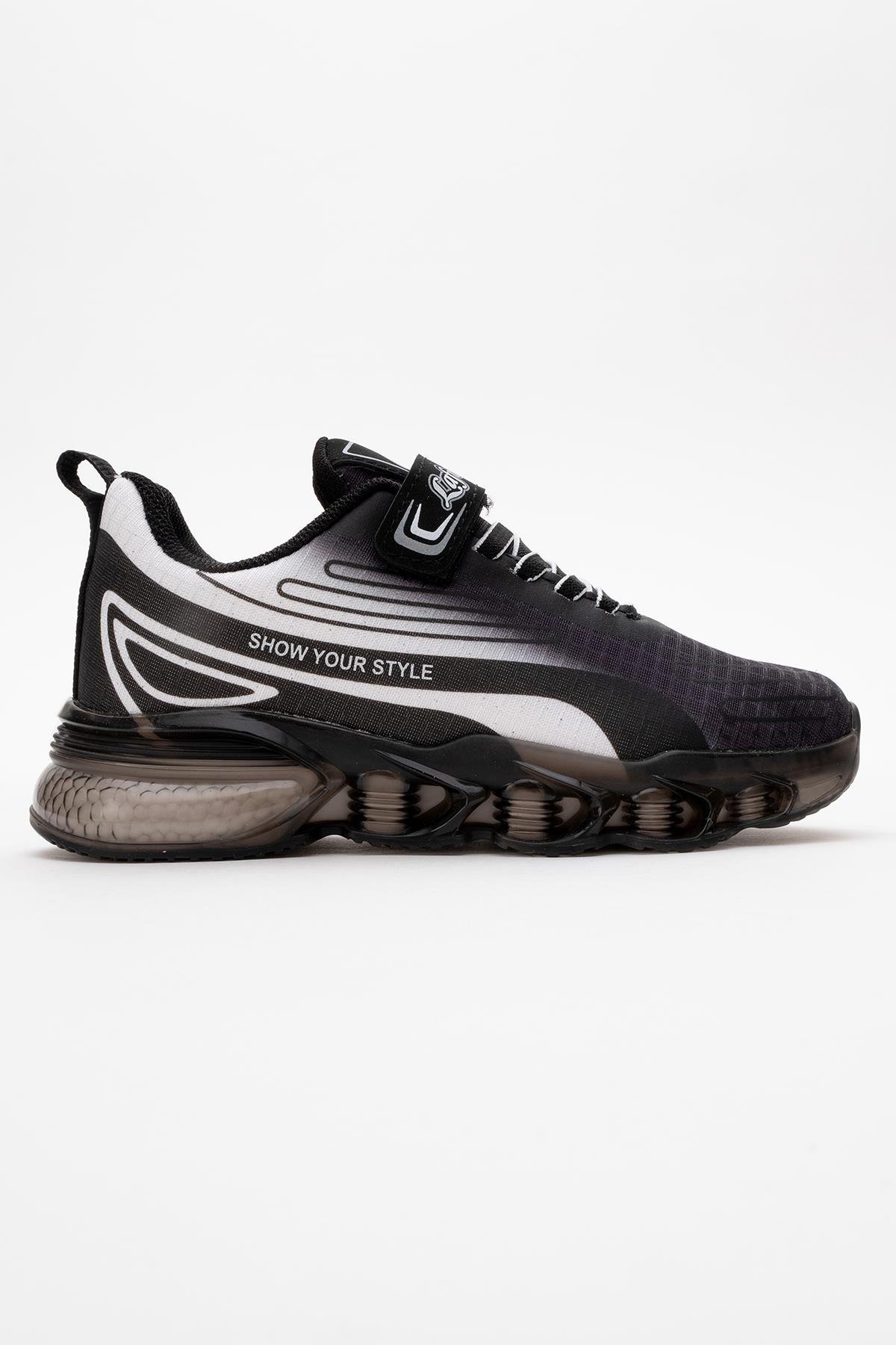 Çocuk Anorak Spor Ayakkabı 31-35 SİYAH BEYAZ - Görsel 3