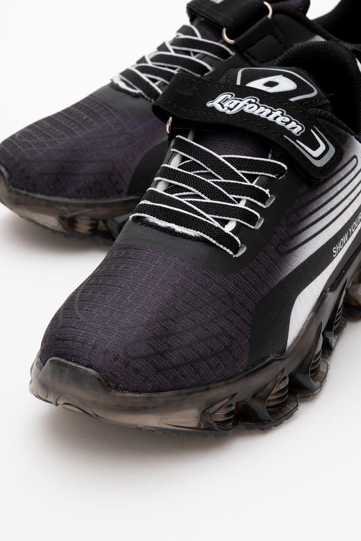 Çocuk Anorak Spor Ayakkabı 31-35 SİYAH BEYAZ - Görsel 4