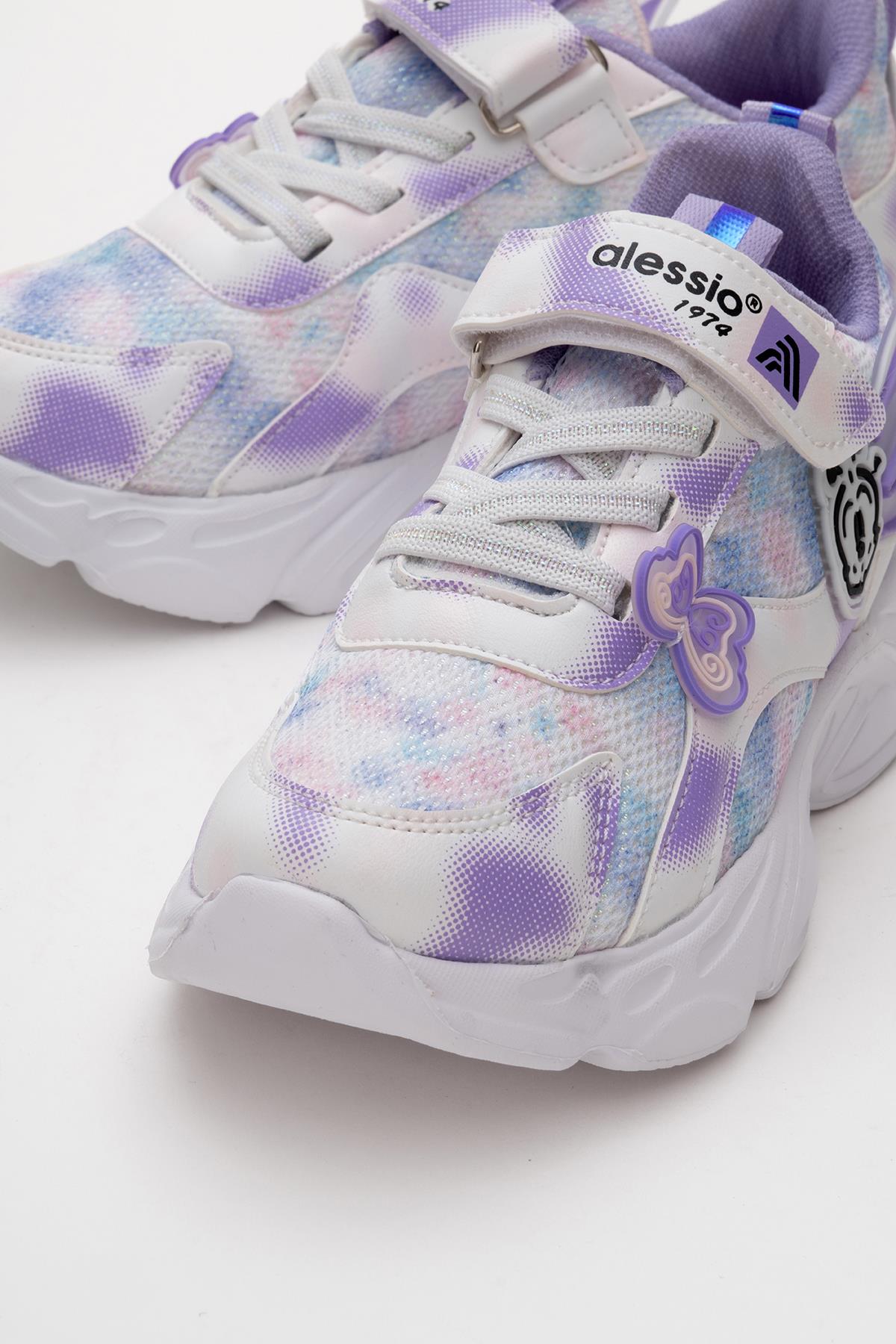 Cırtlı Bağlı Anorak Çocuk Spor Ayakkabı 26-30 BEYAZ LİLA - Görsel 4