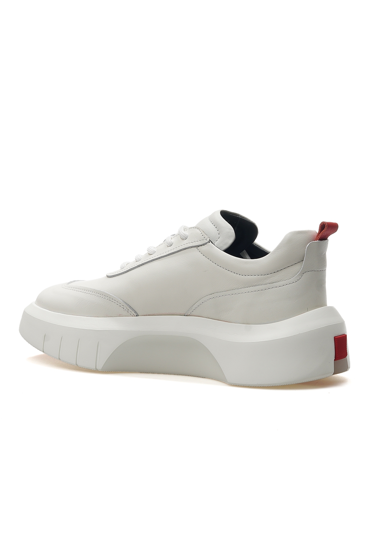 Erkek Hakiki Deri Sneaker Günlük Ayakkabı (40-44) 24y Ykö-19551 M Beyaz - Görsel 4