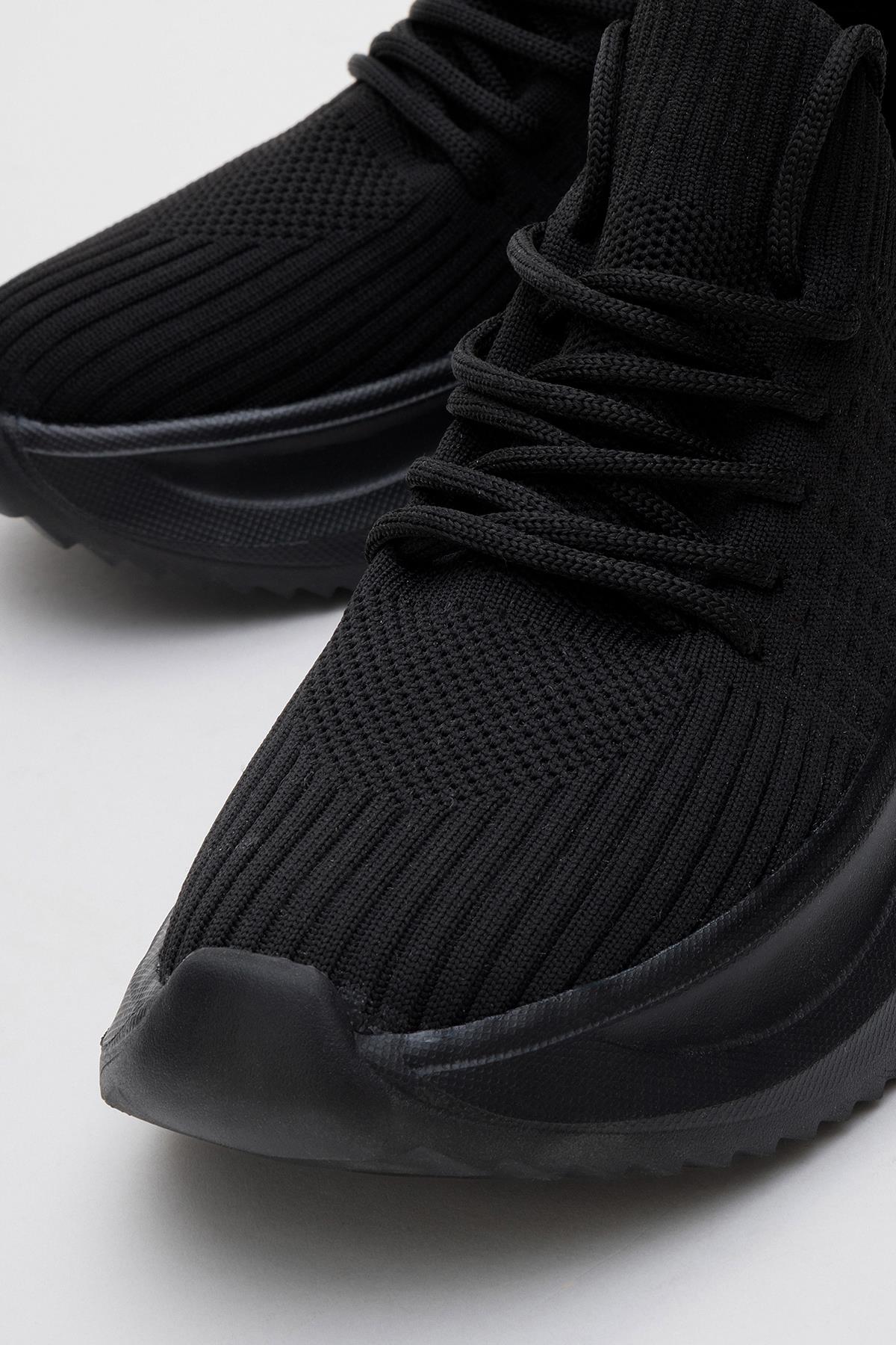 Bağcıklı Kadın Spor Ayakkabı SİYAH - Görsel 4