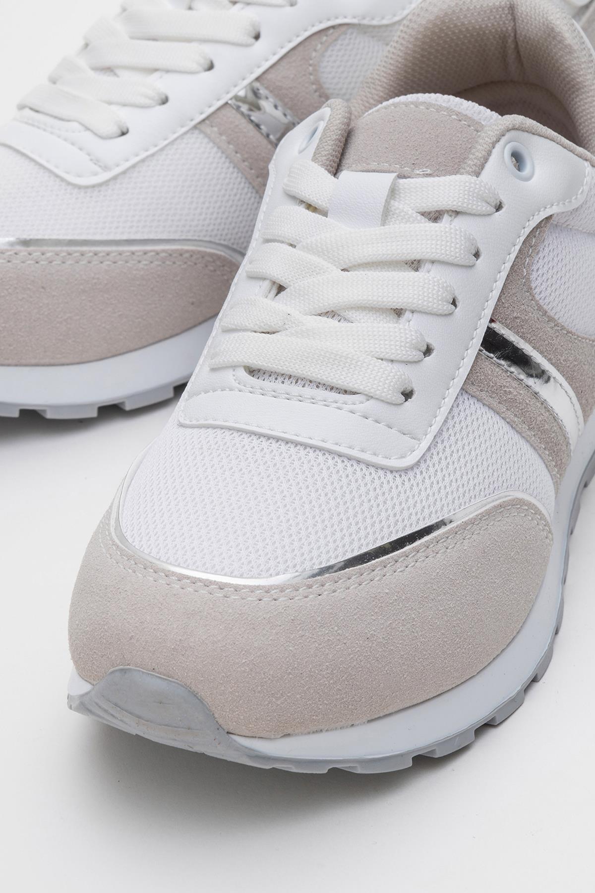 Anorak Bağcıklı Kadın Spor Ayakkabı BEYAZ - Görsel 4