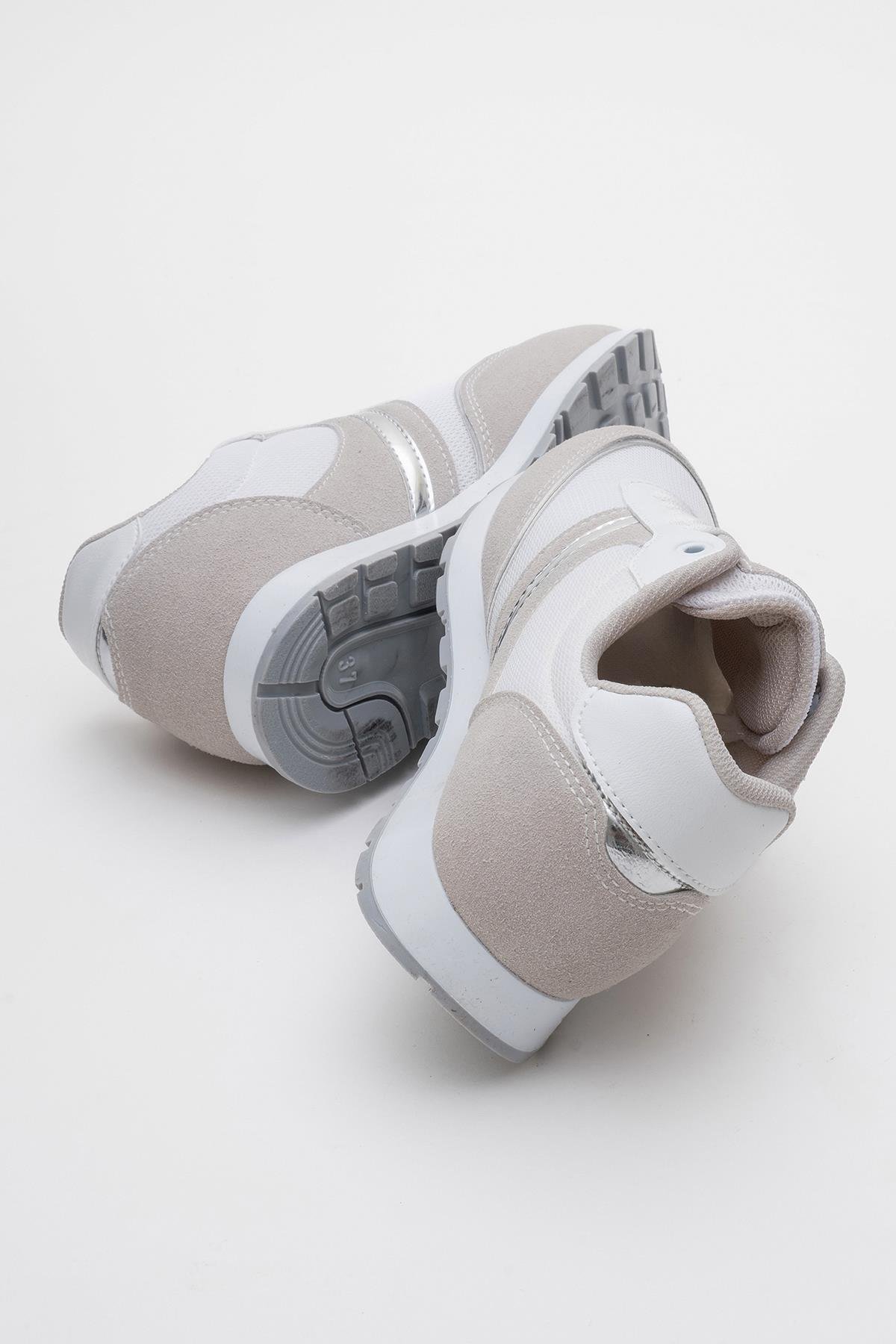 Anorak Bağcıklı Kadın Spor Ayakkabı BEYAZ - Görsel 5