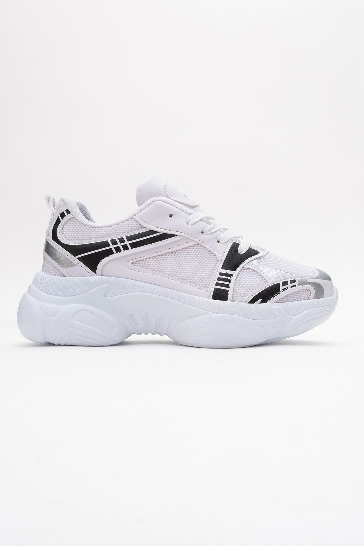 Anorak Kadın Spor Ayakkabı BEYAZ SİYAH - Görsel 3