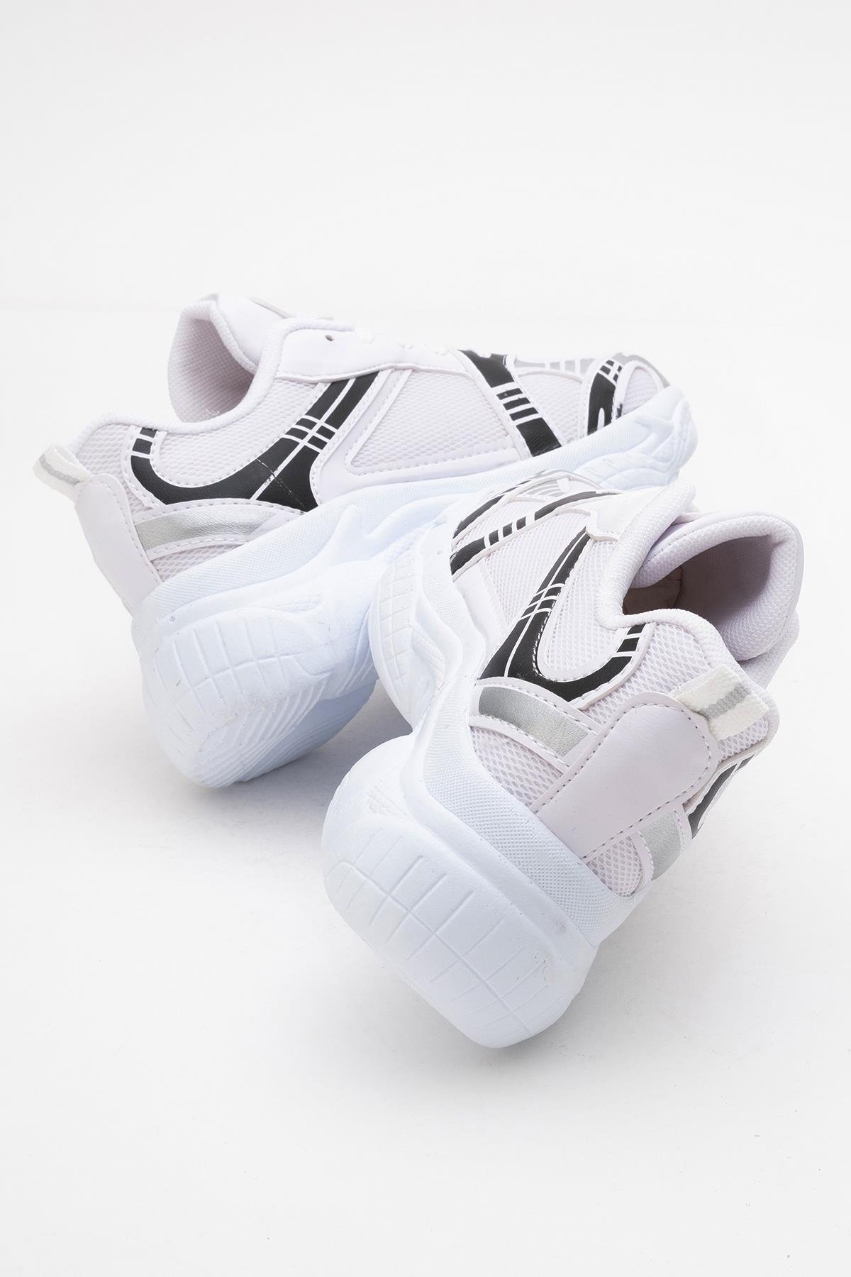 Anorak Kadın Spor Ayakkabı BEYAZ SİYAH - Görsel 4