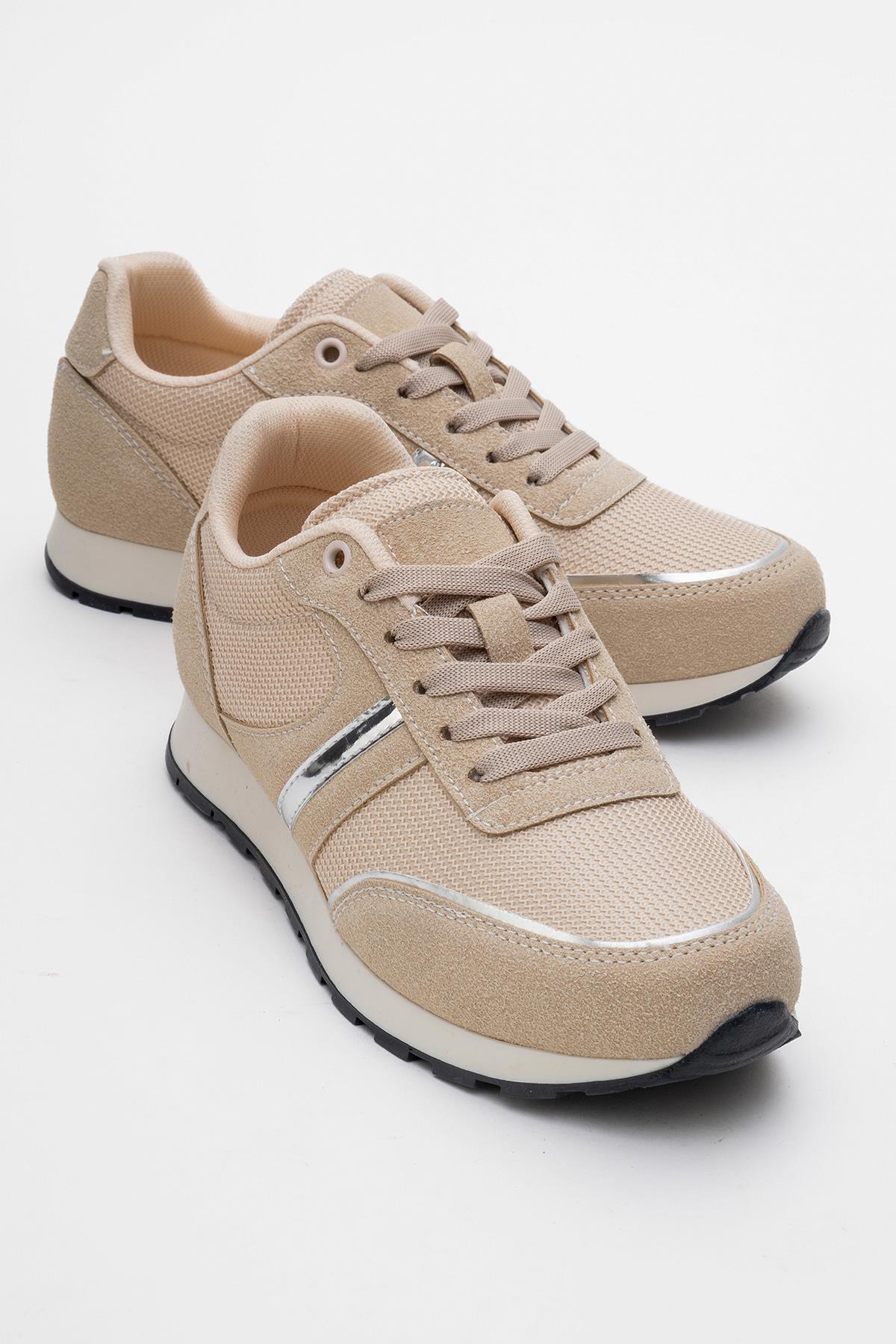 Anorak Bağcıklı Kadın Spor Ayakkabı BEJ - Görsel 2