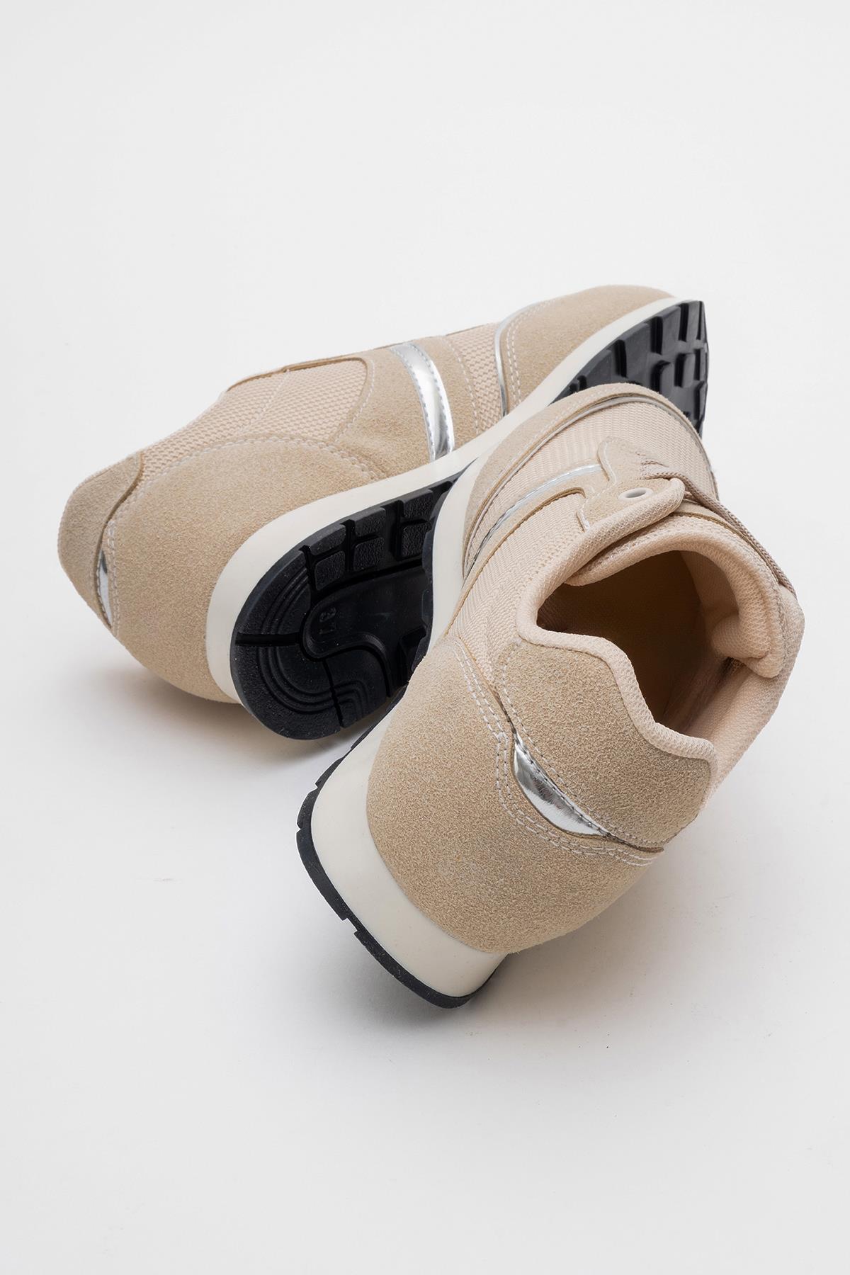 Anorak Bağcıklı Kadın Spor Ayakkabı BEJ - Görsel 5