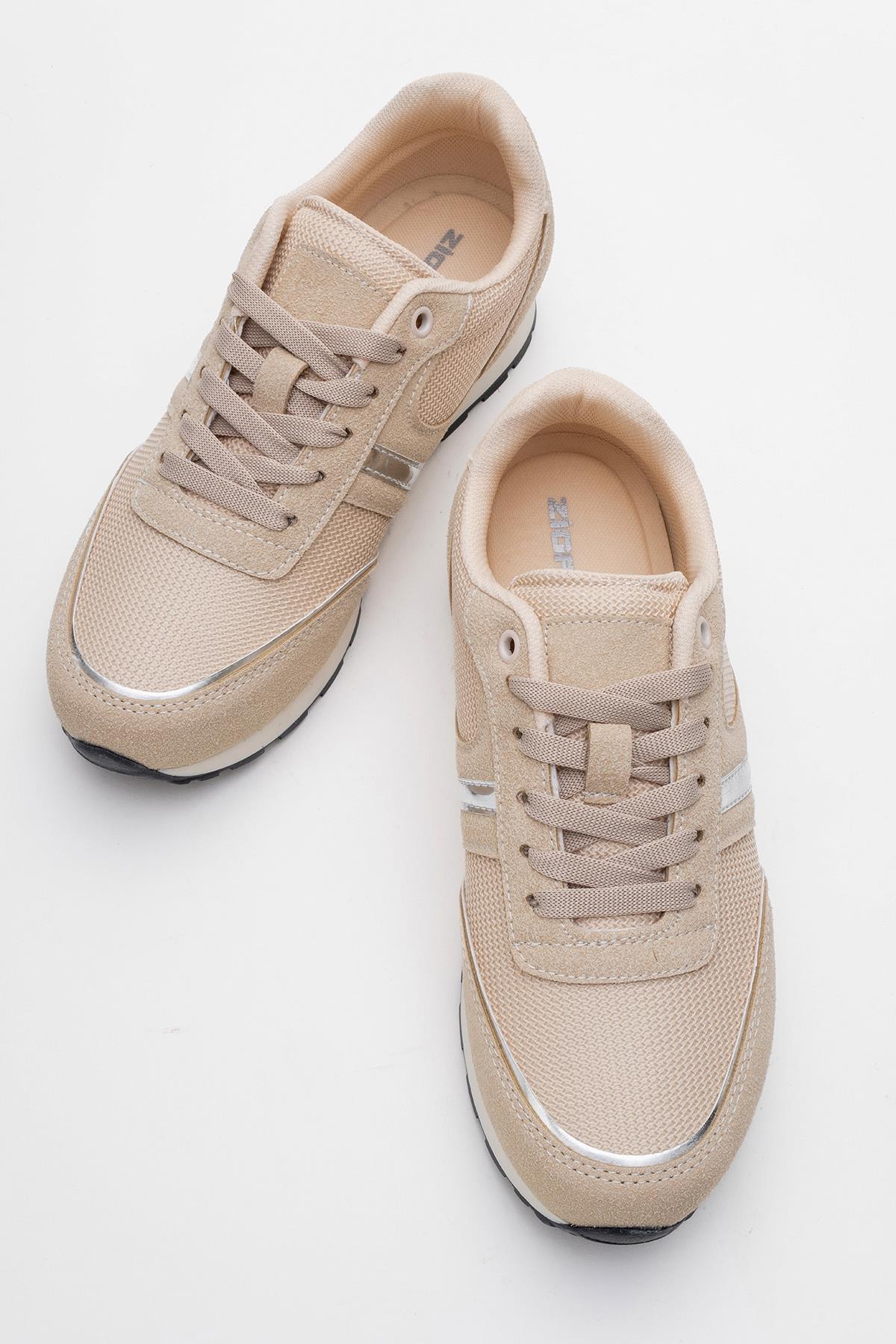 Anorak Bağcıklı Kadın Spor Ayakkabı BEJ - Görsel 6