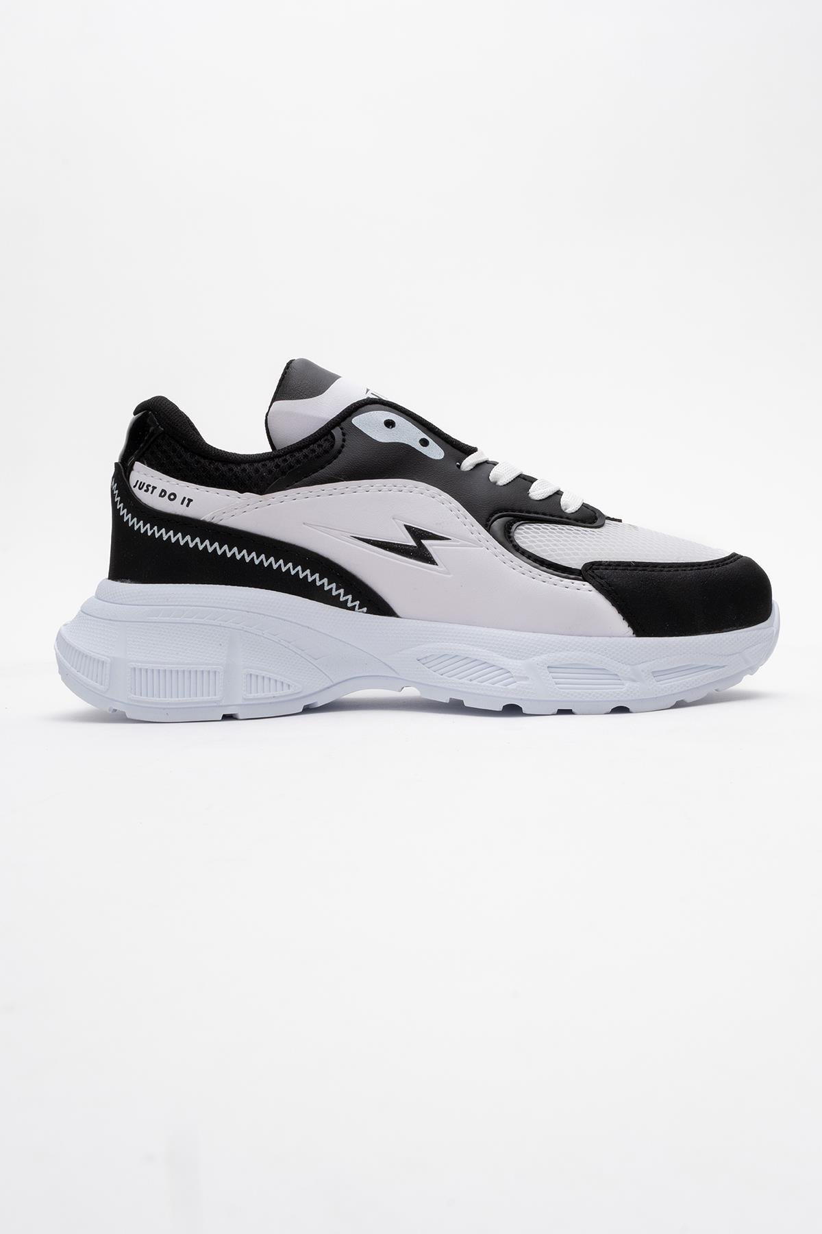 Kadın Anorak Spor Ayakkabı BEYAZ SİYAH - Görsel 3