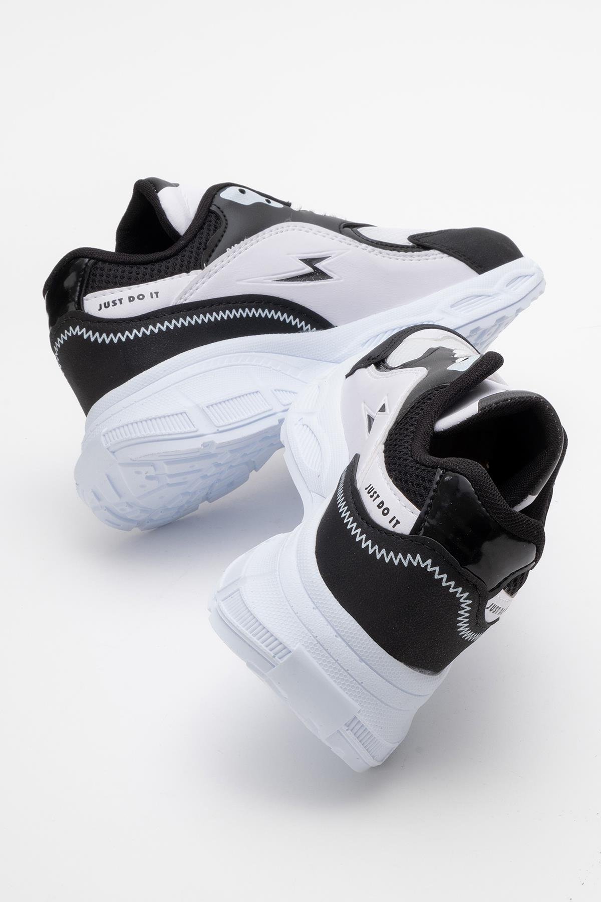 Kadın Anorak Spor Ayakkabı BEYAZ SİYAH - Görsel 5